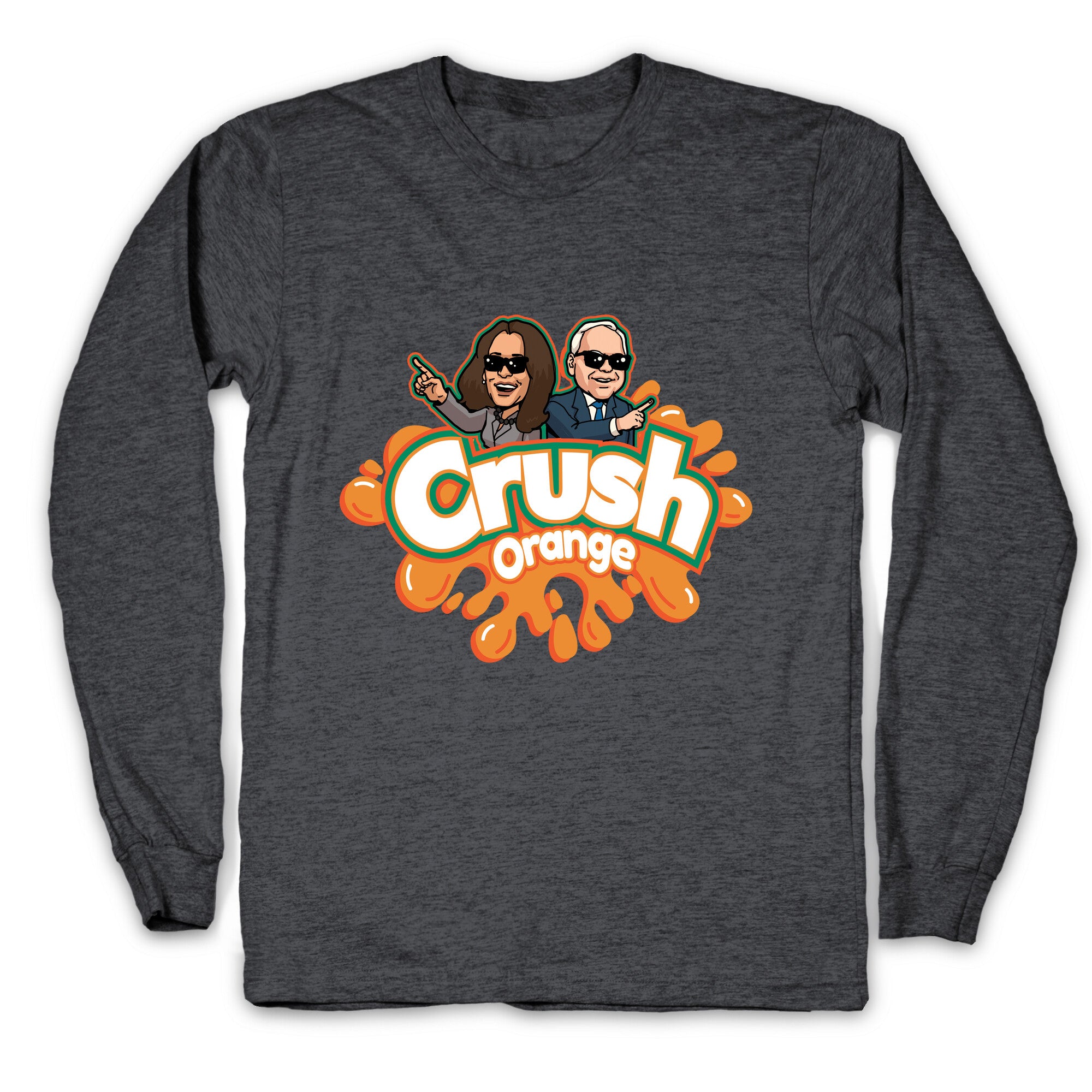 Orange Crush Harris Walz 2024 Longsleeve Tee