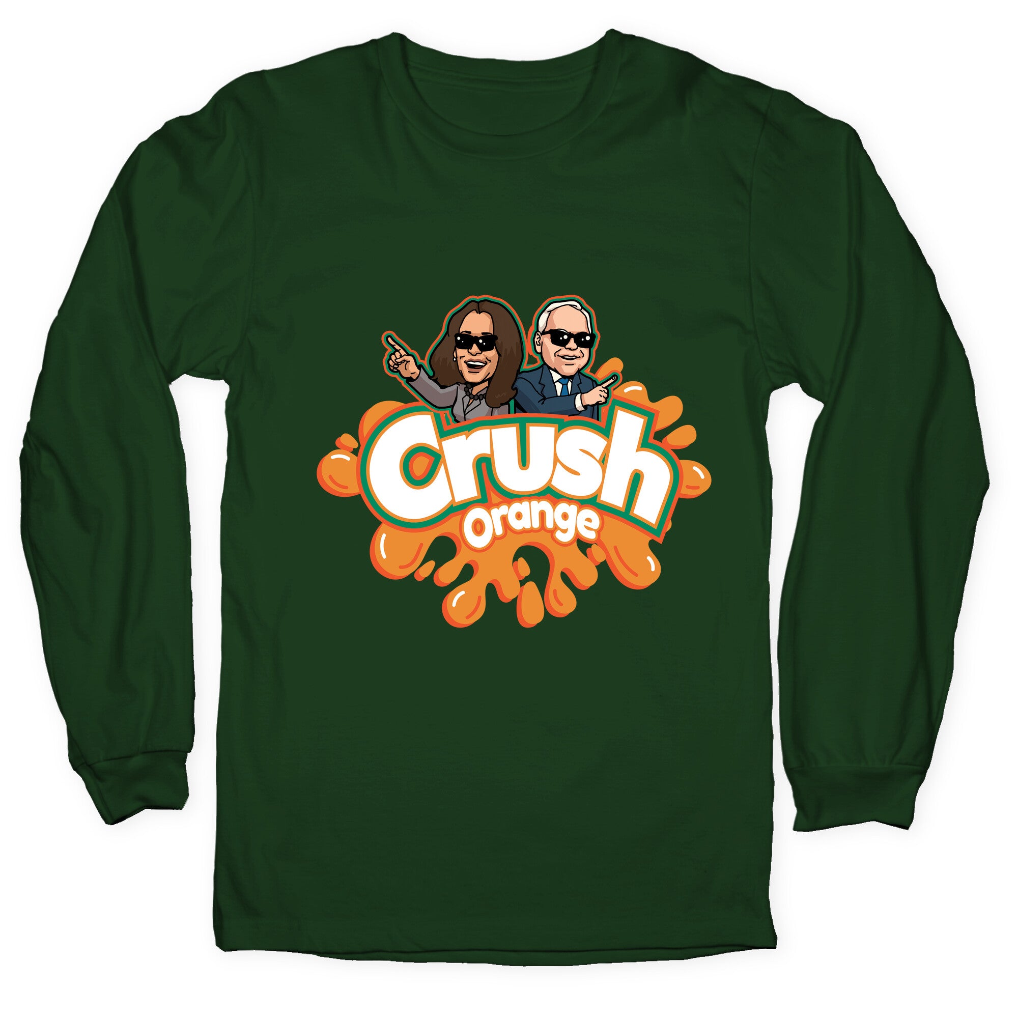 Orange Crush Harris Walz 2024 Longsleeve Tee