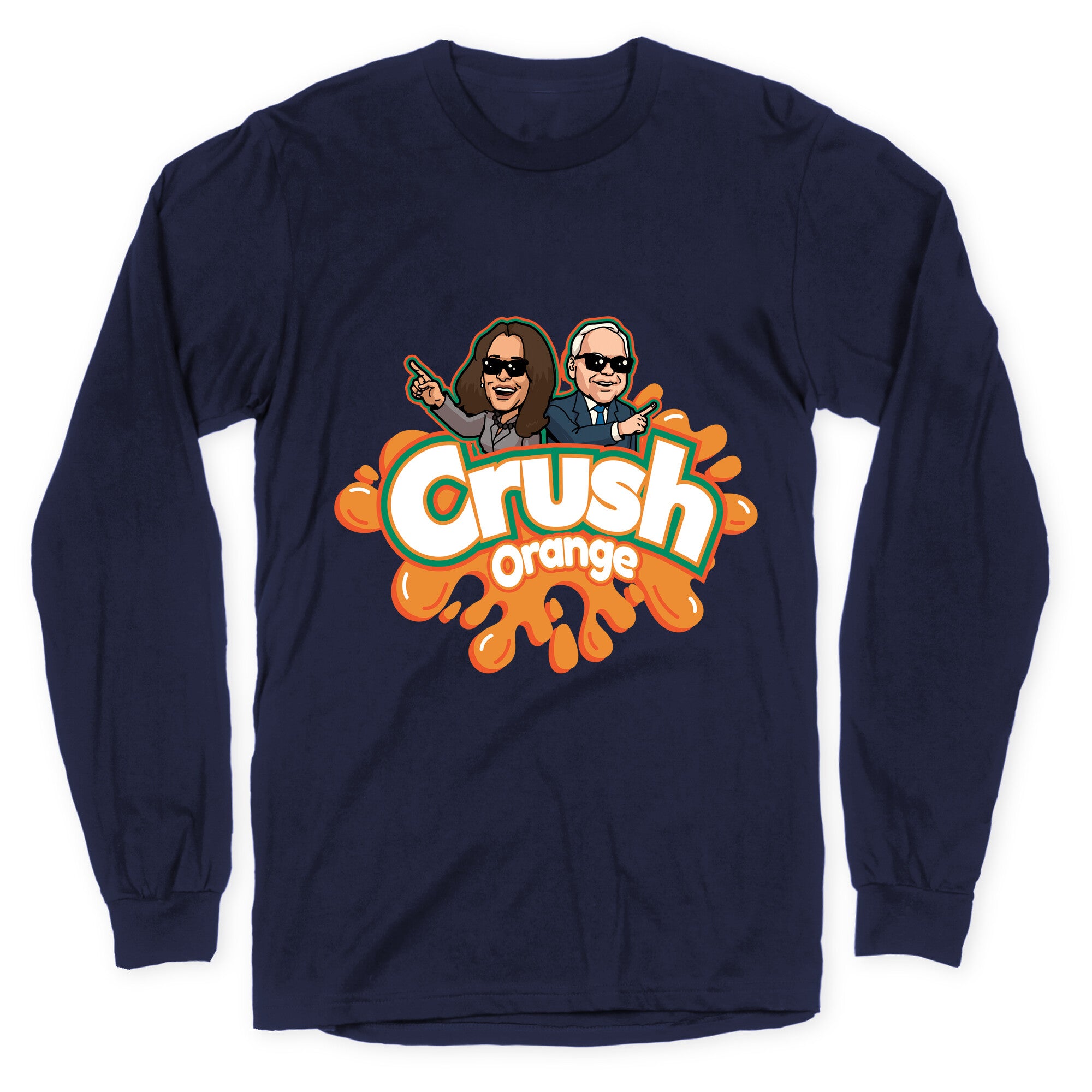 Orange Crush Harris Walz 2024 Longsleeve Tee