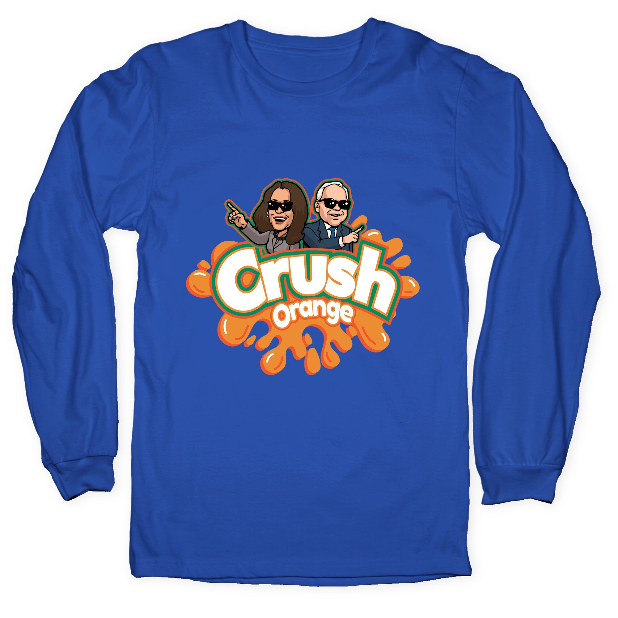 Orange Crush Harris Walz 2024 Longsleeve Tee