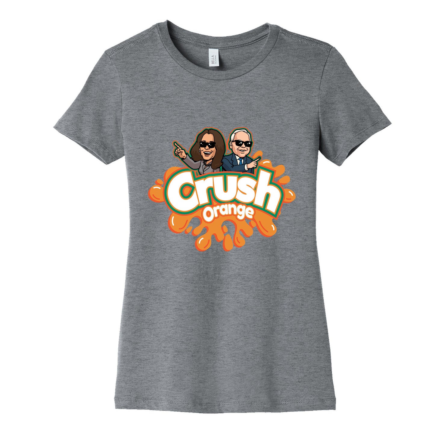 Orange Crush Harris Walz 2024 Womens Cotton Tee