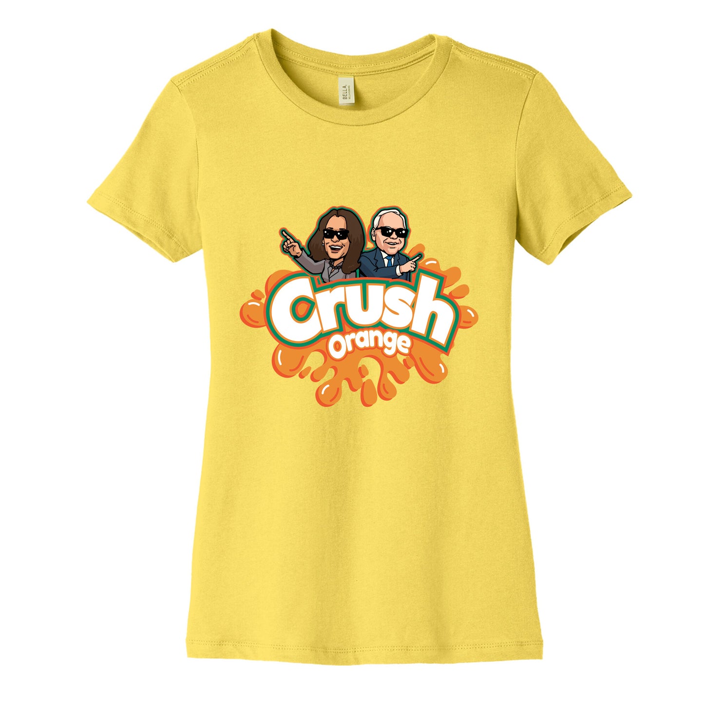 Orange Crush Harris Walz 2024 Womens Cotton Tee