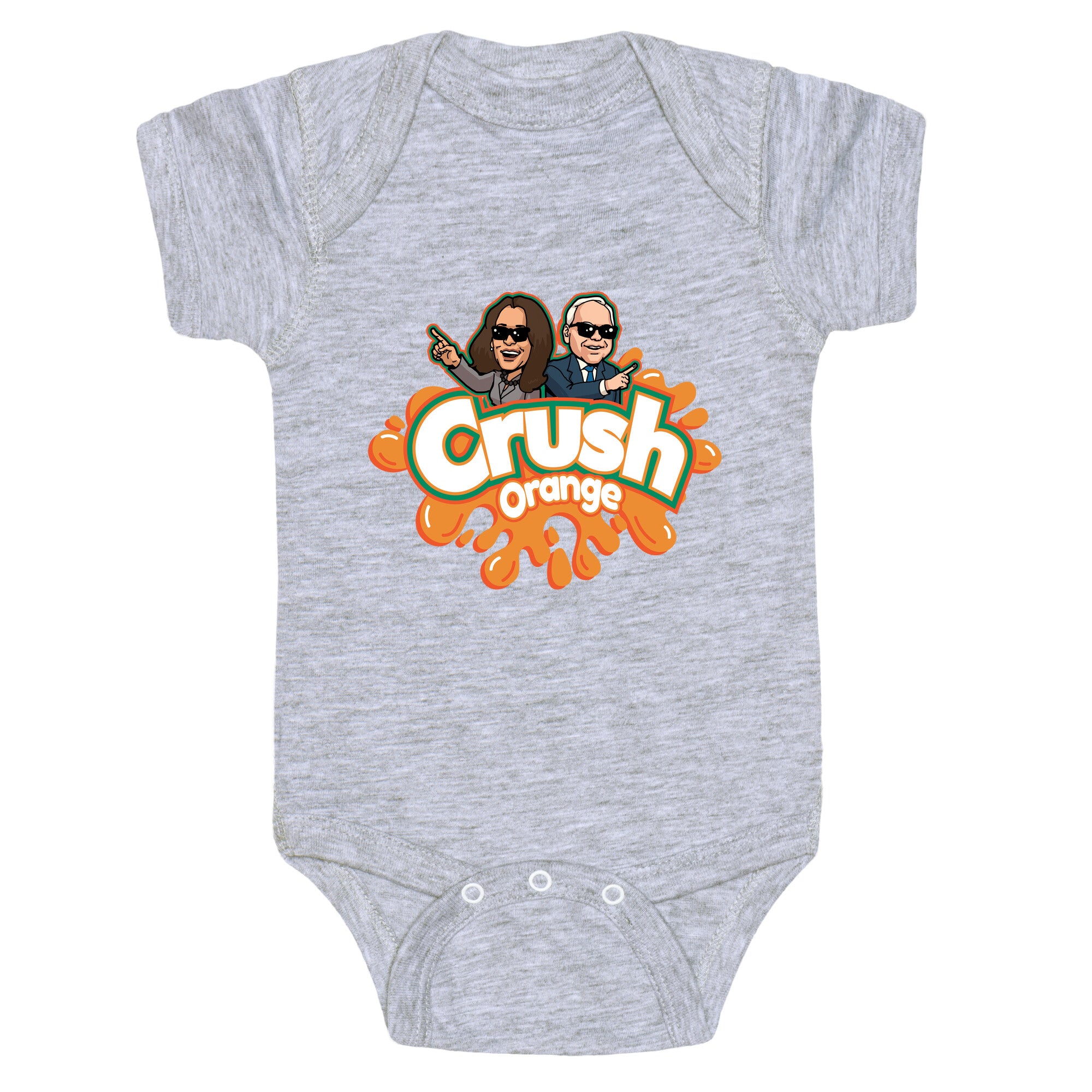 Orange Crush Harris Walz 2024 Baby One-Piece