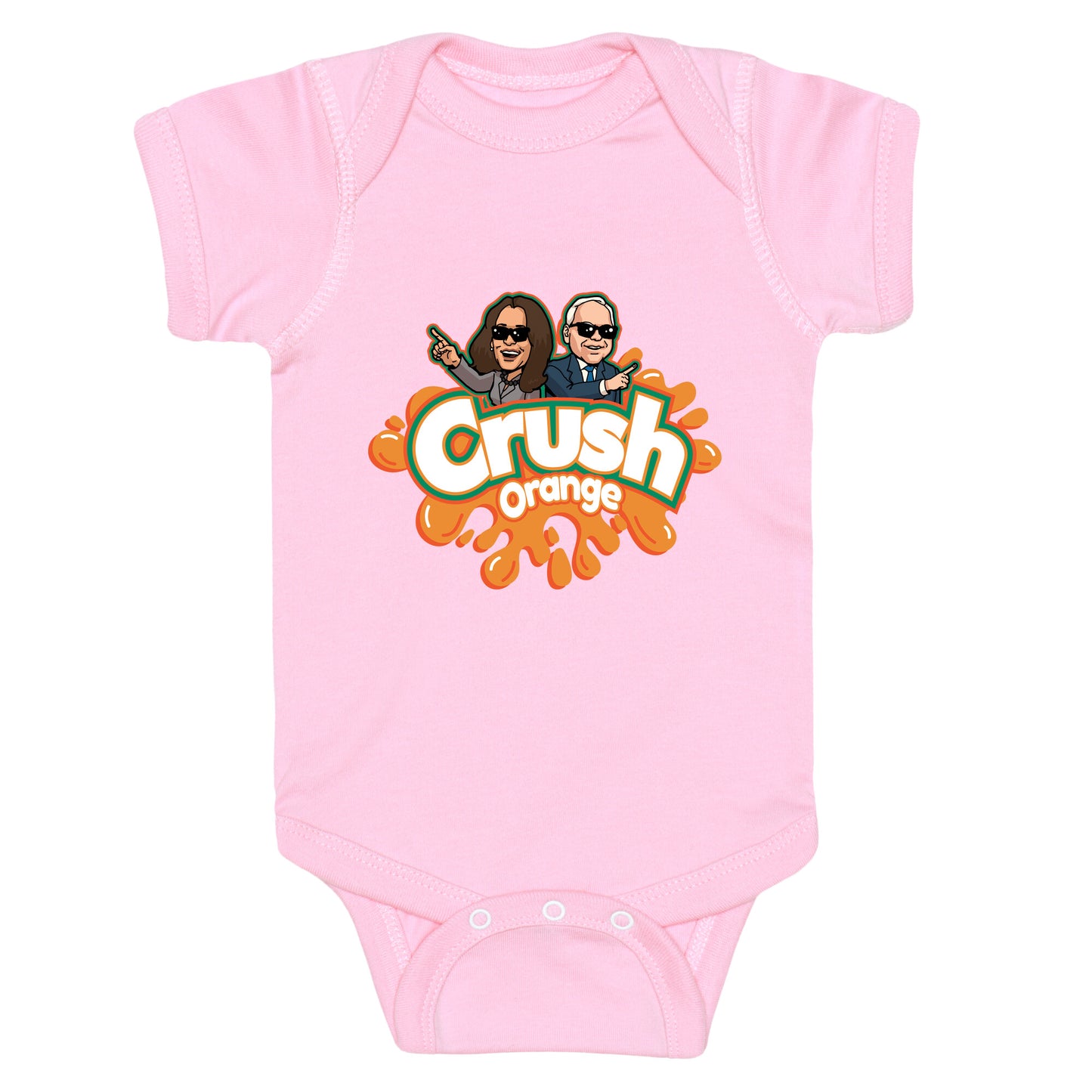 Orange Crush Harris Walz 2024 Baby One-Piece