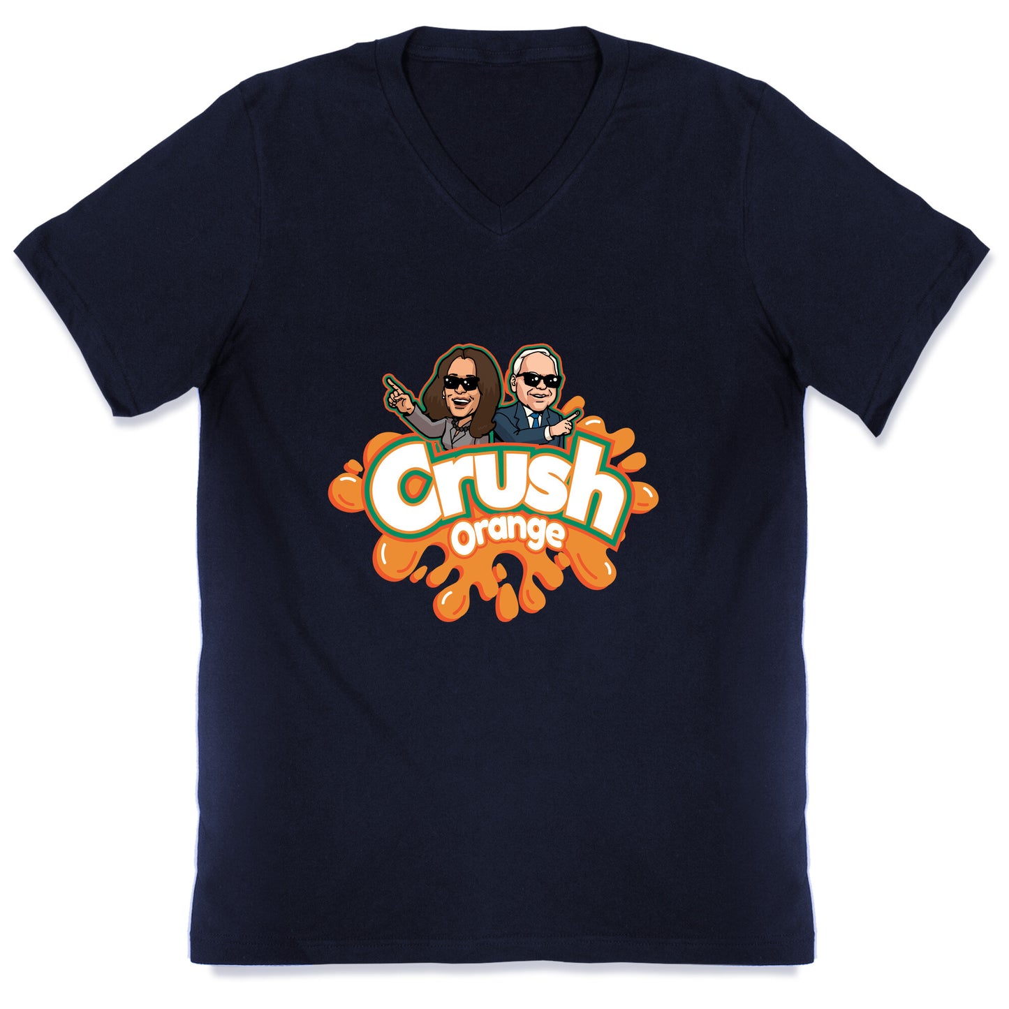 Orange Crush Harris Walz 2024 V-Neck