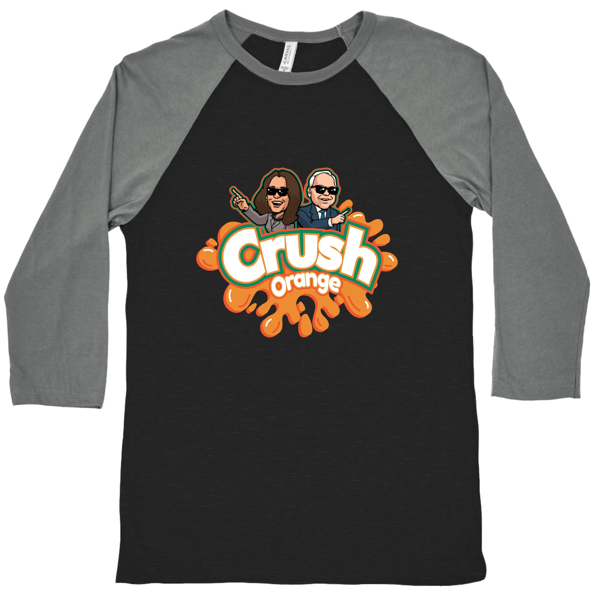 Orange Crush Harris Walz 2024 Baseball Tee