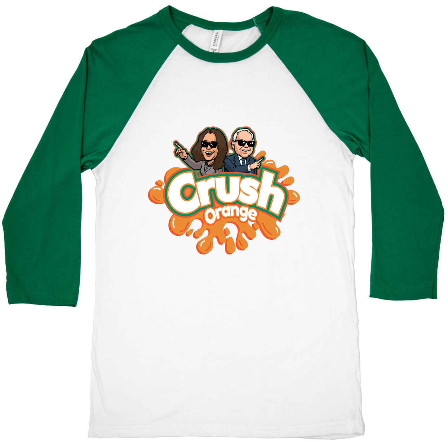 Orange Crush Harris Walz 2024 Baseball Tee