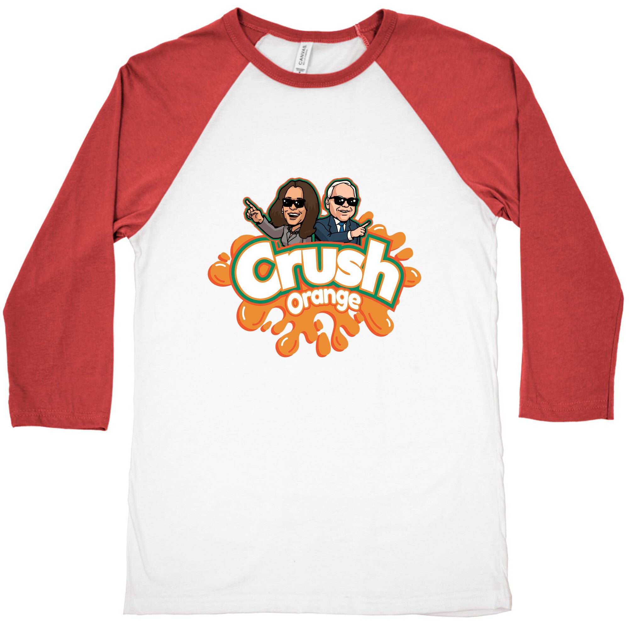 Orange Crush Harris Walz 2024 Baseball Tee