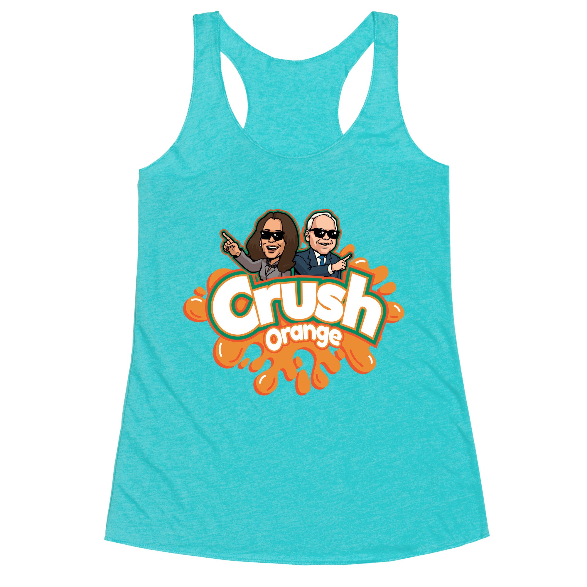 Orange Crush Harris Walz 2024 Racerback Tank