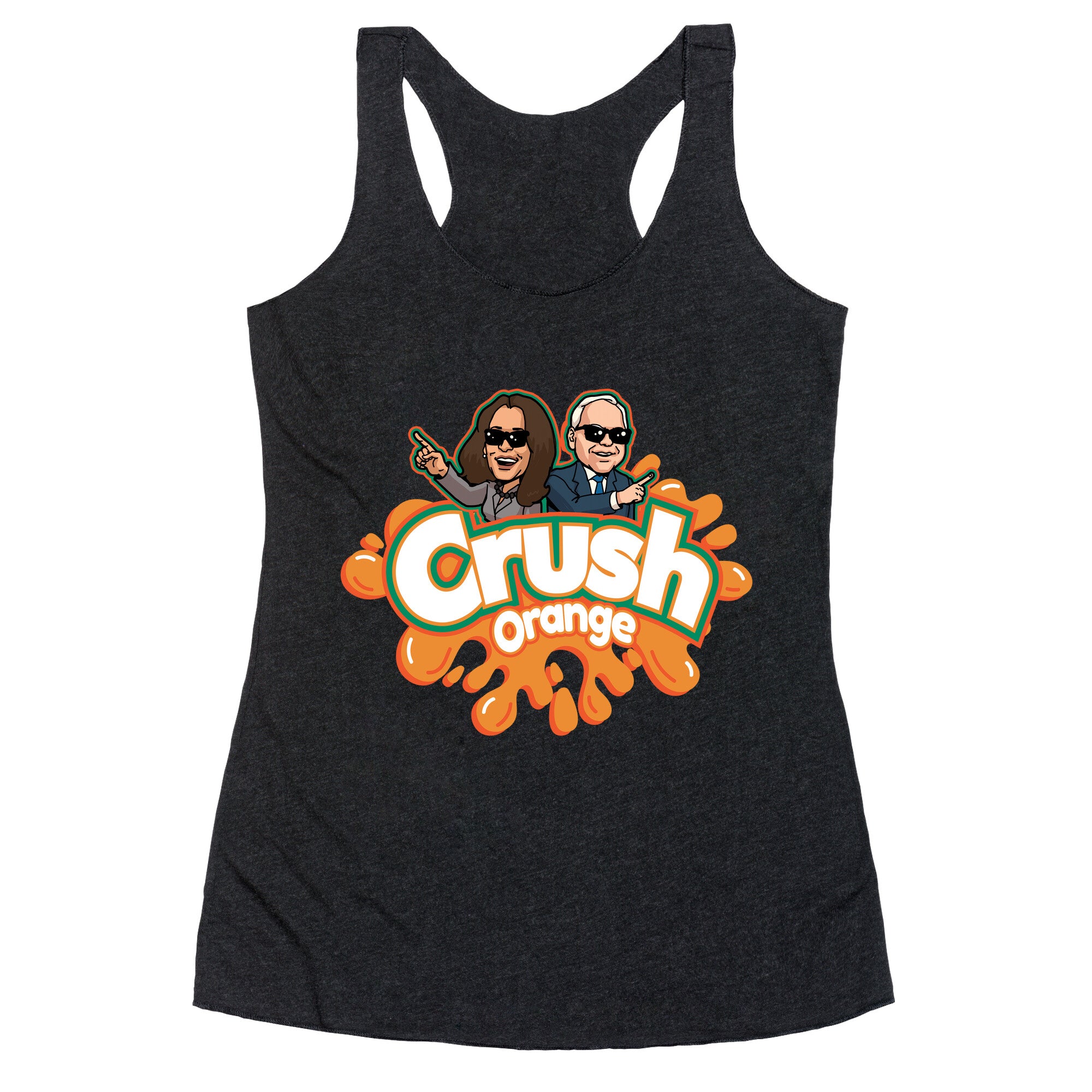 Orange Crush Harris Walz 2024 Racerback Tank