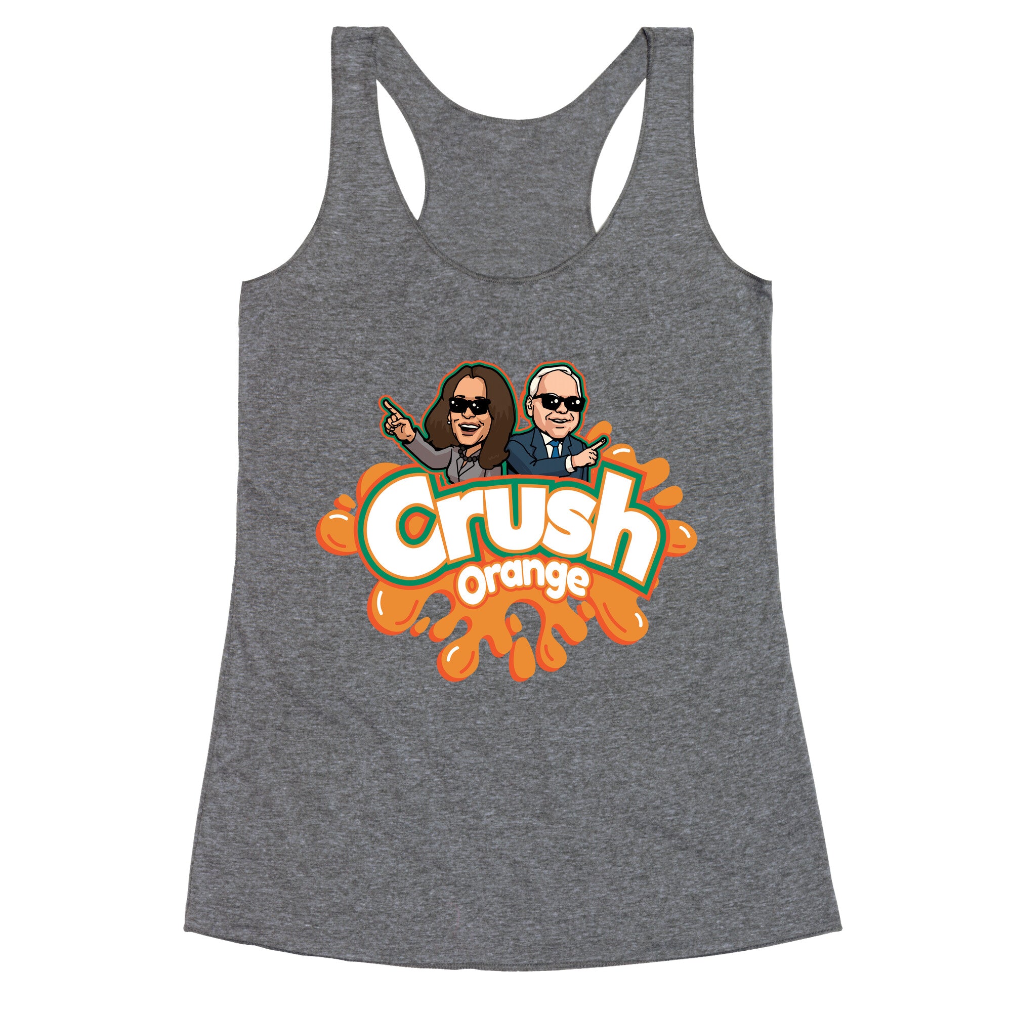 Orange Crush Harris Walz 2024 Racerback Tank
