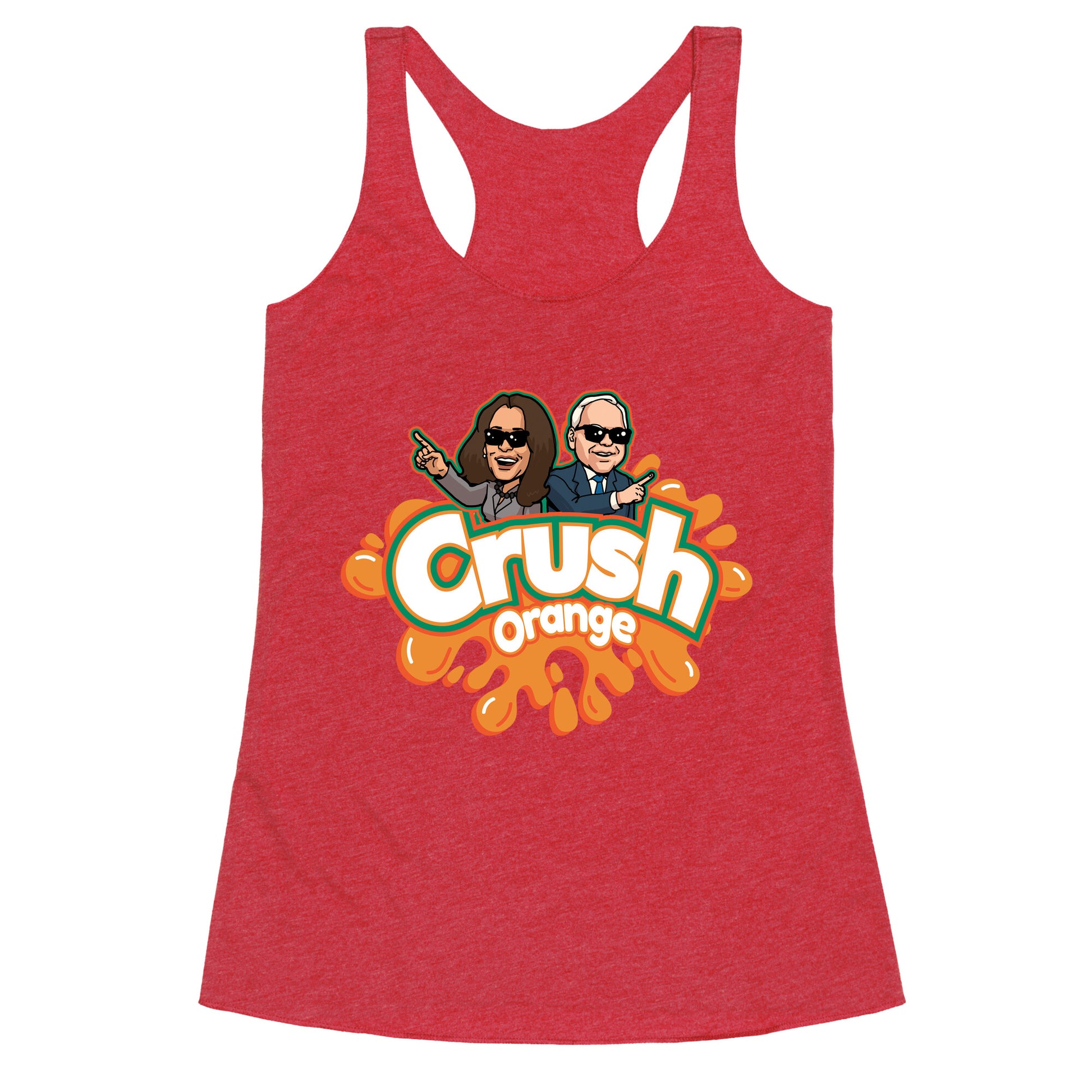Orange Crush Harris Walz 2024 Racerback Tank