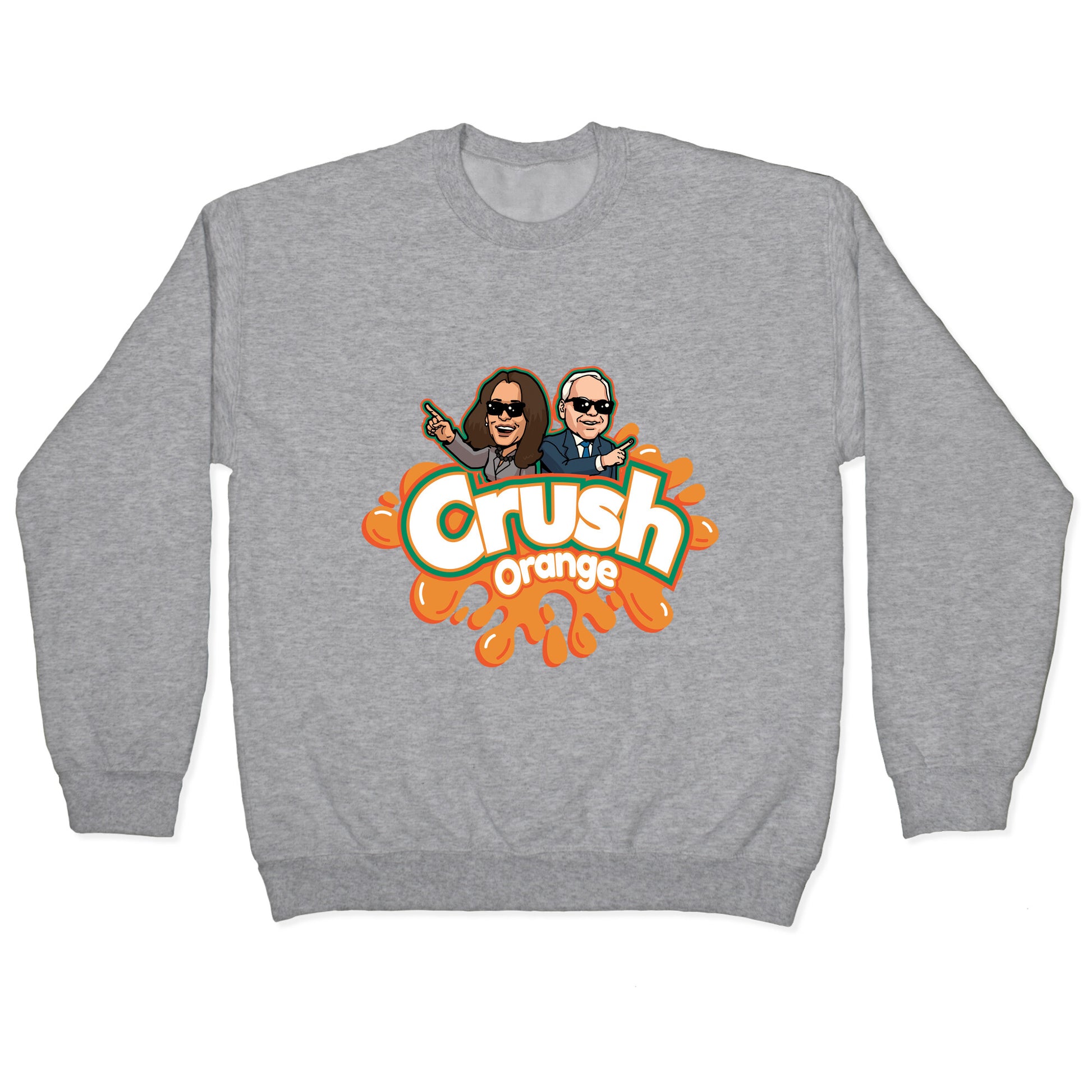 Orange Crush Harris Walz 2024 Crewneck Sweatshirt