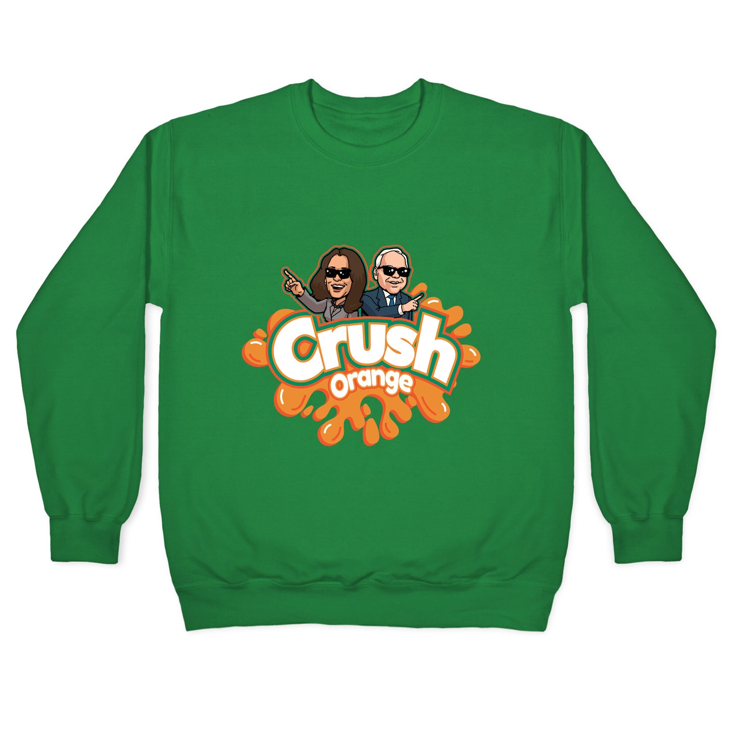 Orange Crush Harris Walz 2024 Crewneck Sweatshirt