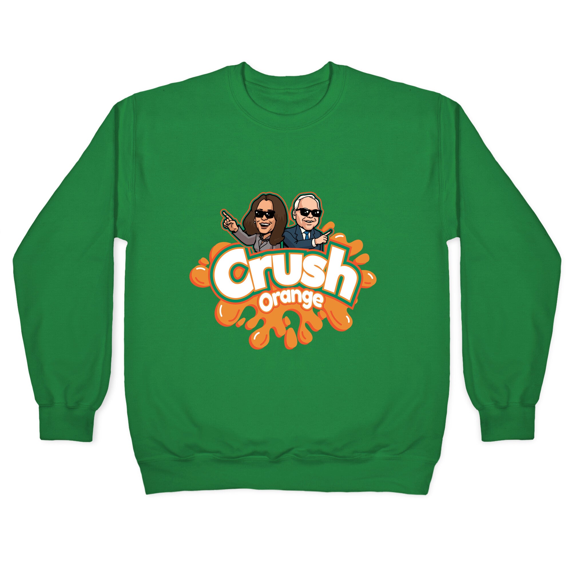 Orange Crush Harris Walz 2024 Crewneck Sweatshirt