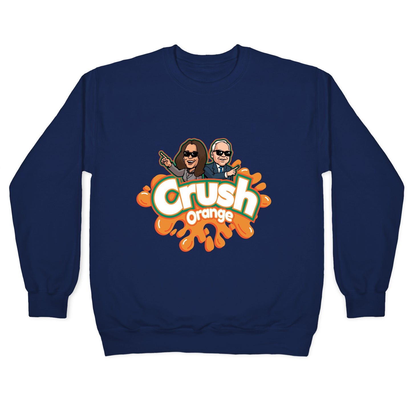 Orange Crush Harris Walz 2024 Crewneck Sweatshirt