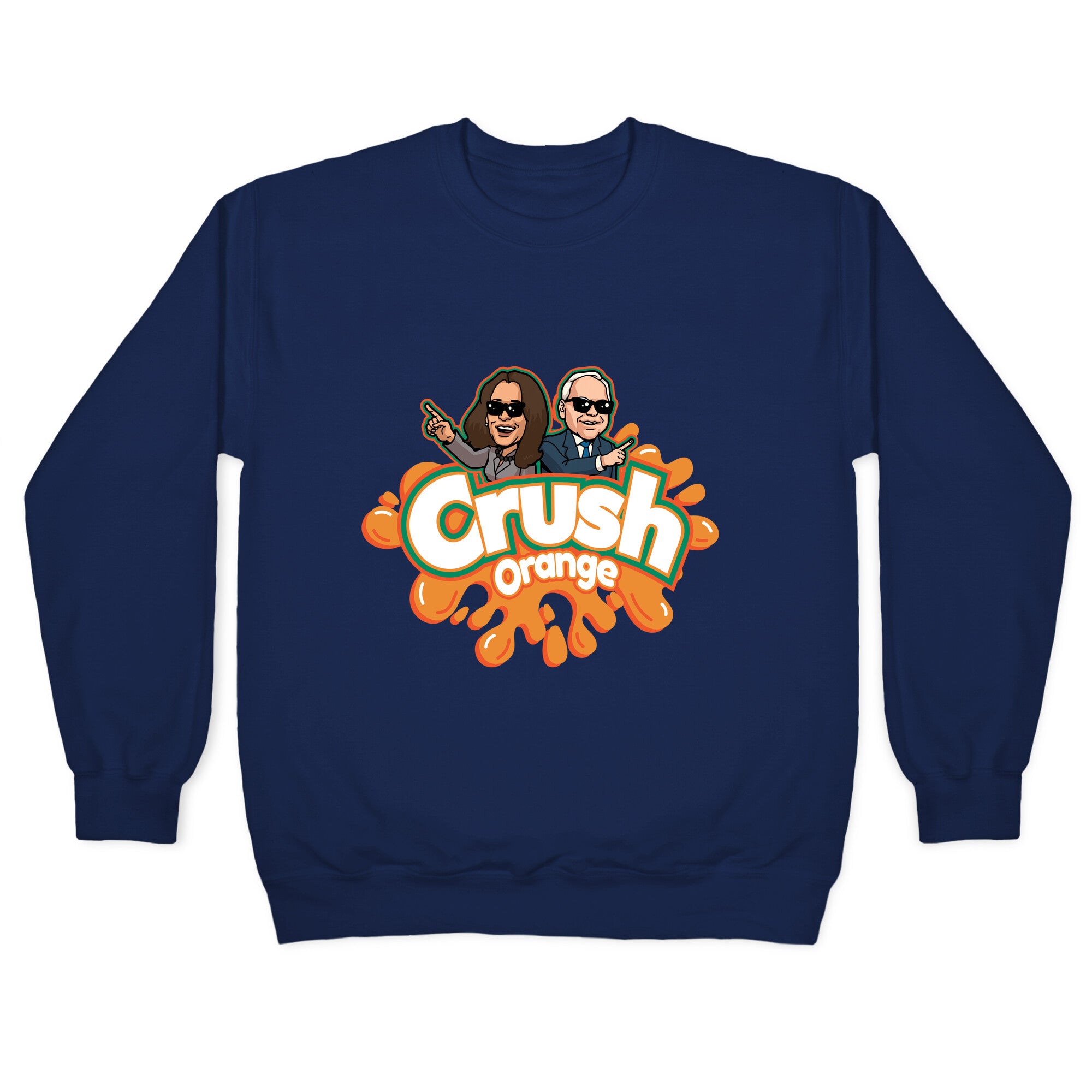 Orange Crush Harris Walz 2024 Crewneck Sweatshirt