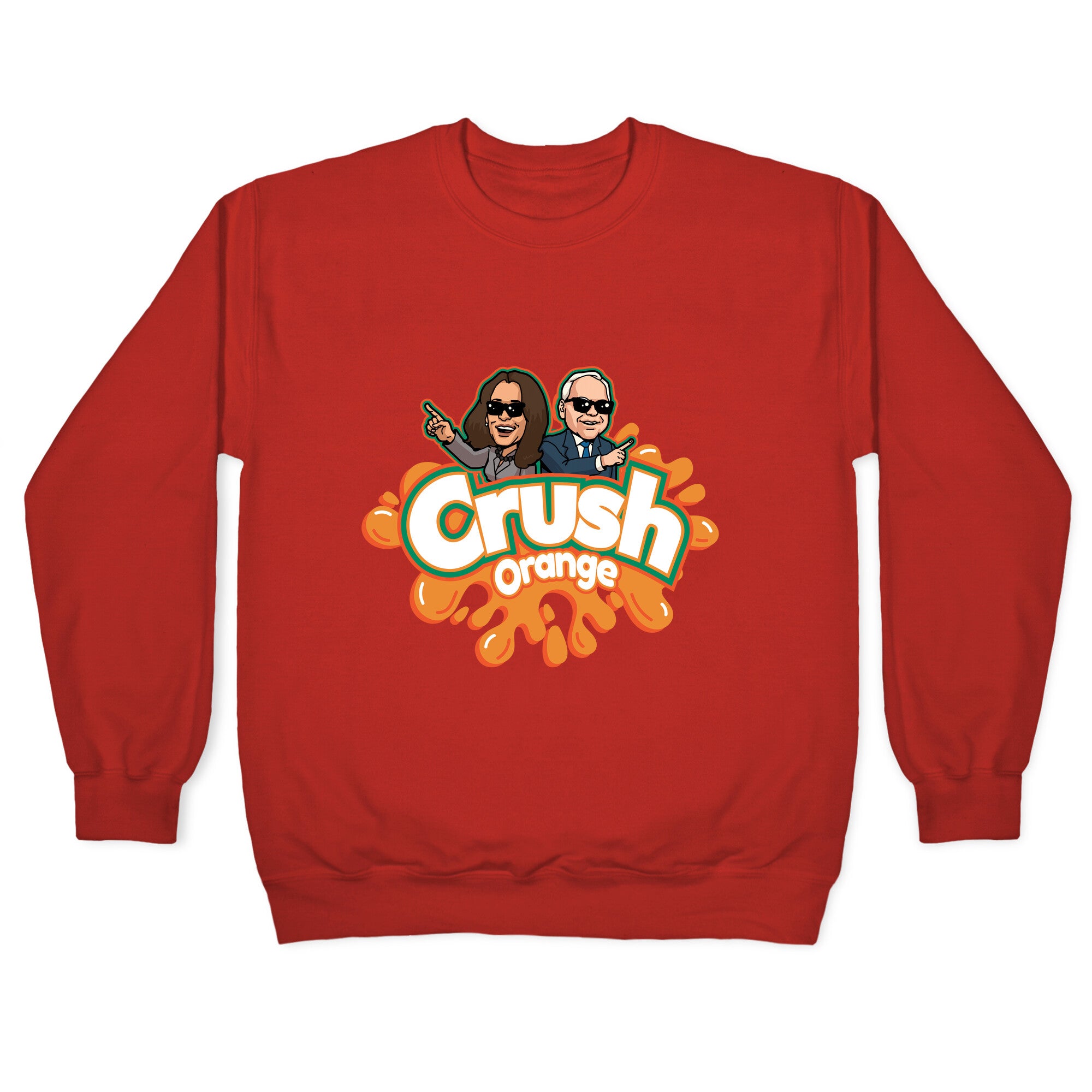 Orange Crush Harris Walz 2024 Crewneck Sweatshirt