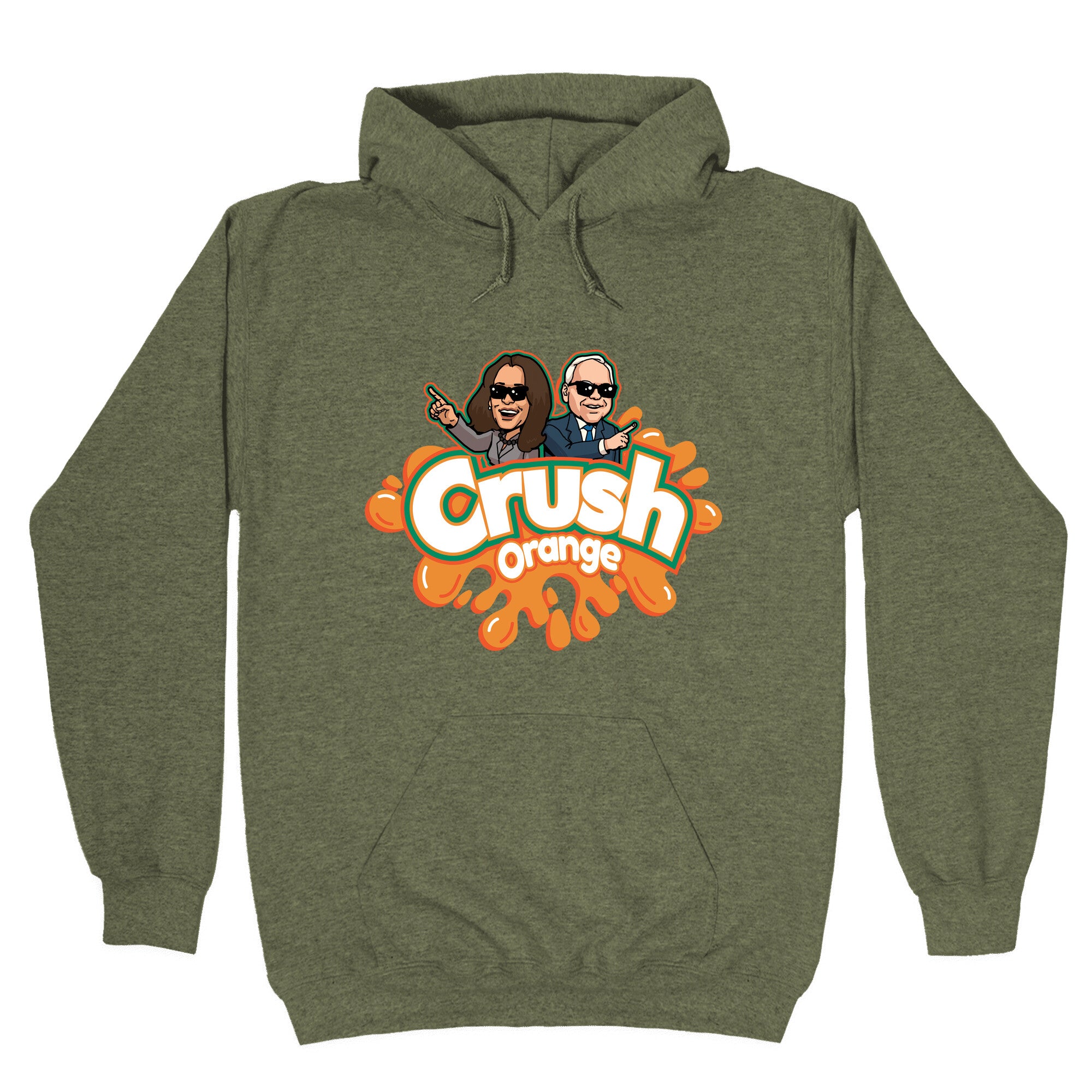 Orange Crush Harris Walz 2024 Hoodie