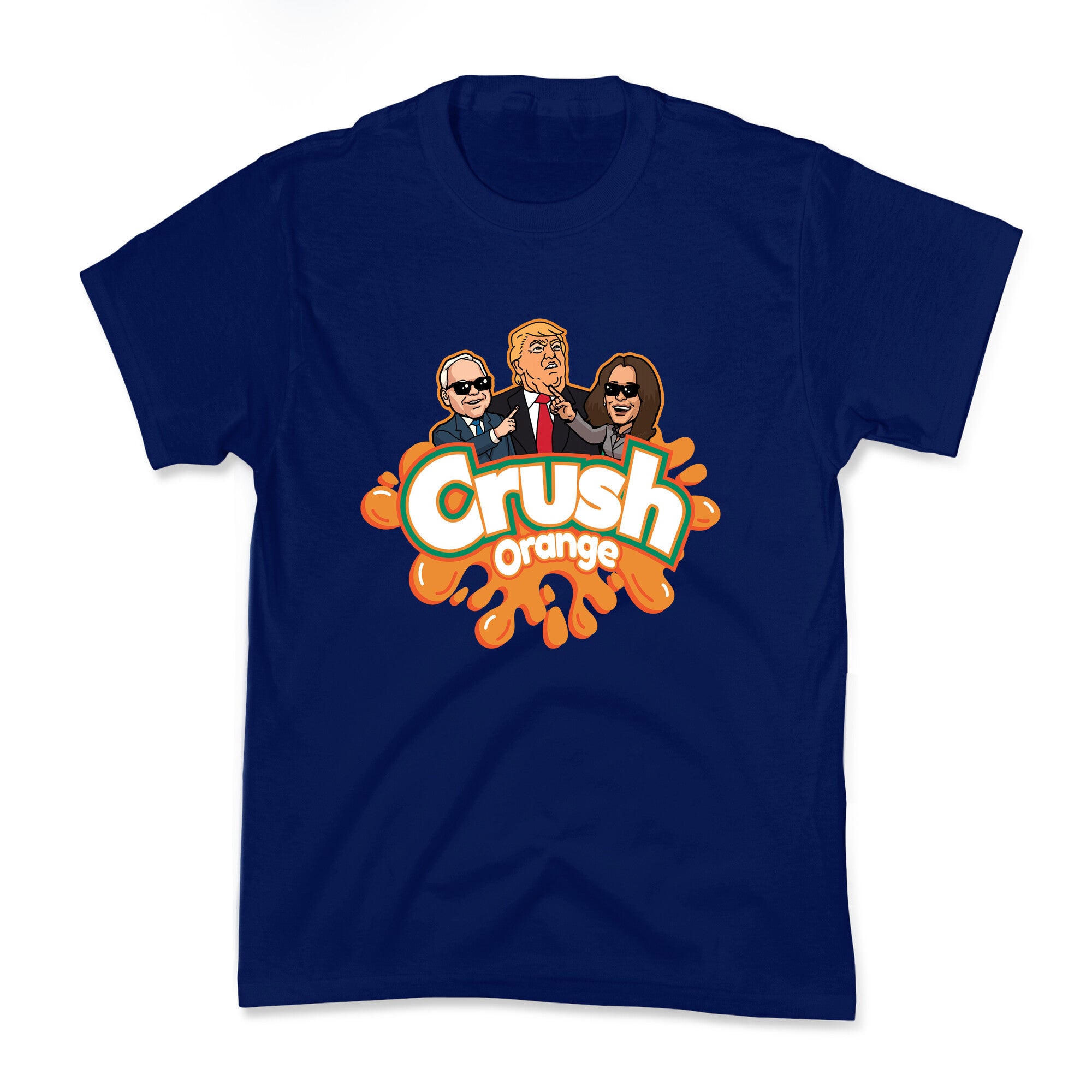 Orange Crush Harris Walz 2024 Kids Tee