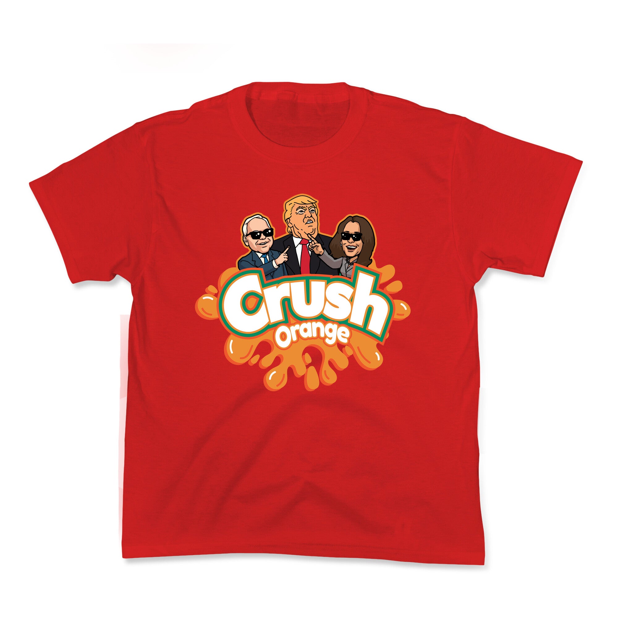 Orange Crush Harris Walz 2024 Kids Tee