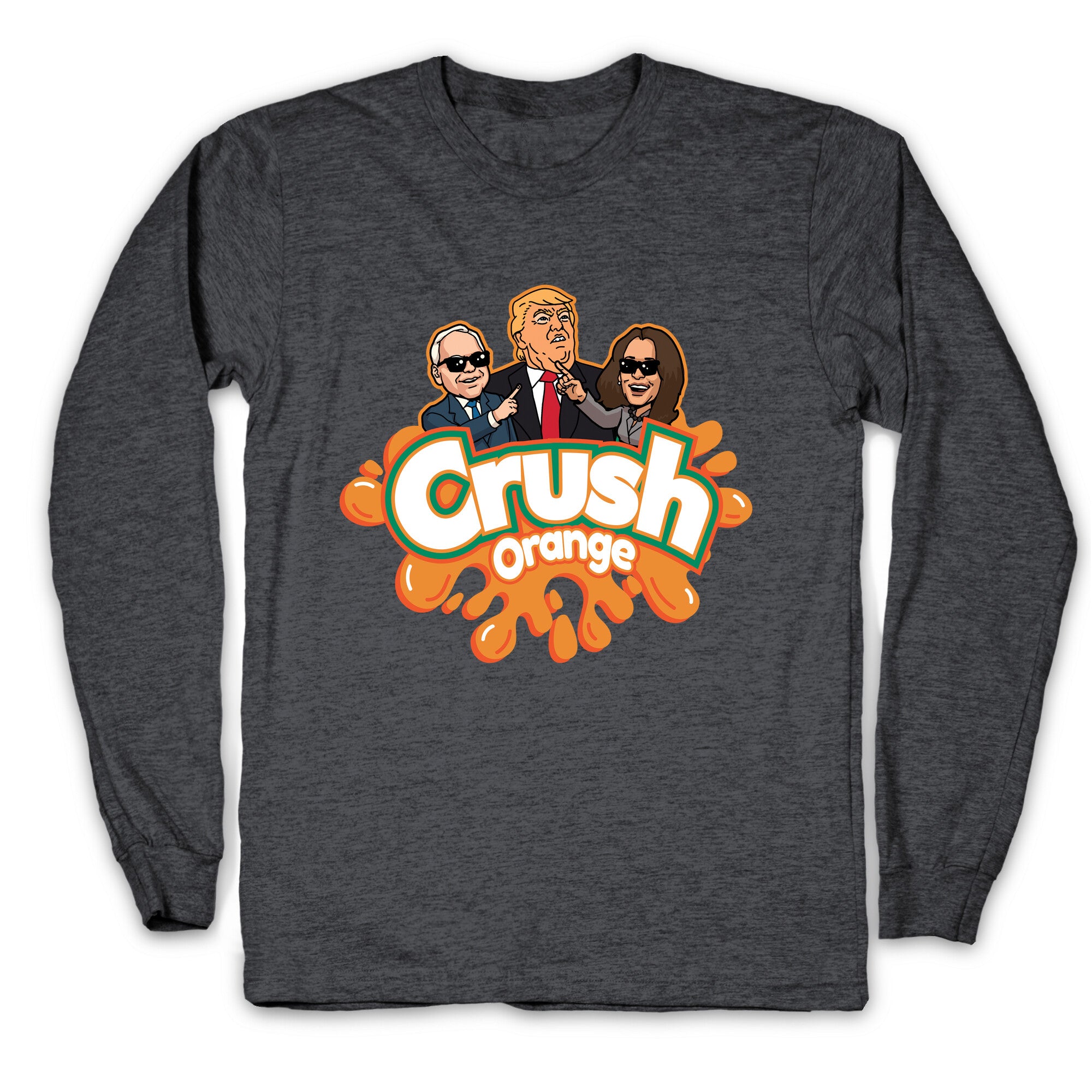 Orange Crush Harris Walz 2024 Longsleeve Tee