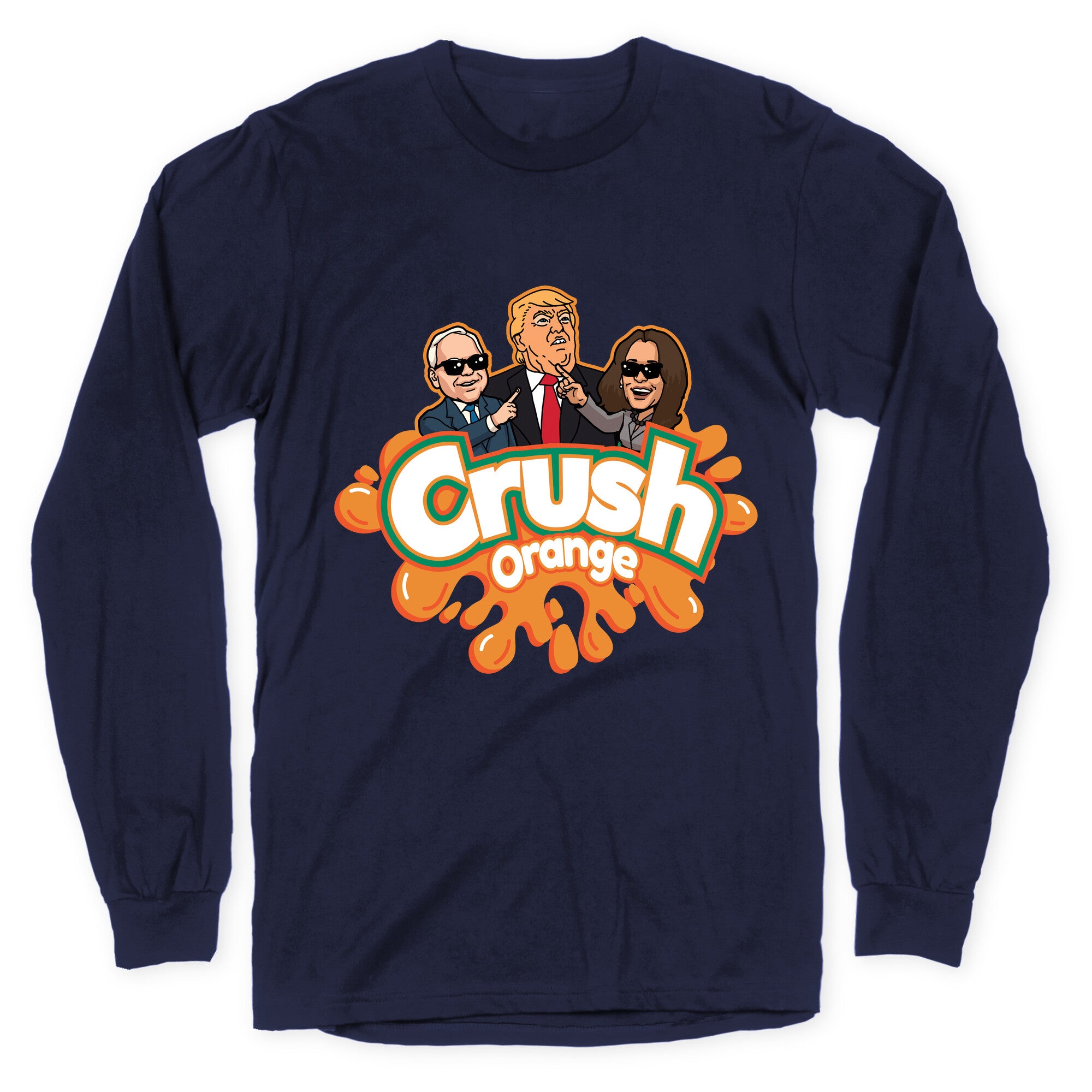 Orange Crush Harris Walz 2024 Longsleeve Tee