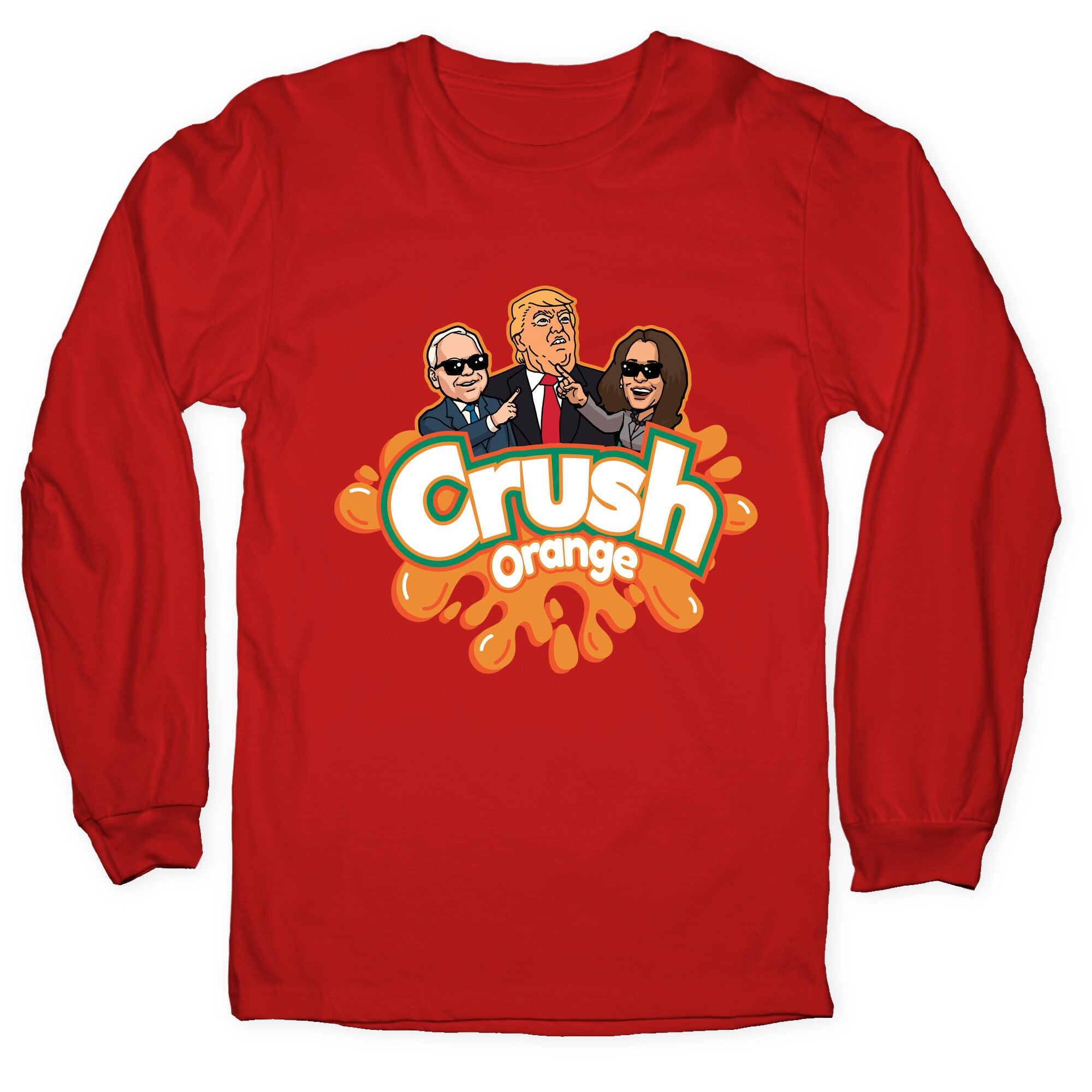 Orange Crush Harris Walz 2024 Longsleeve Tee
