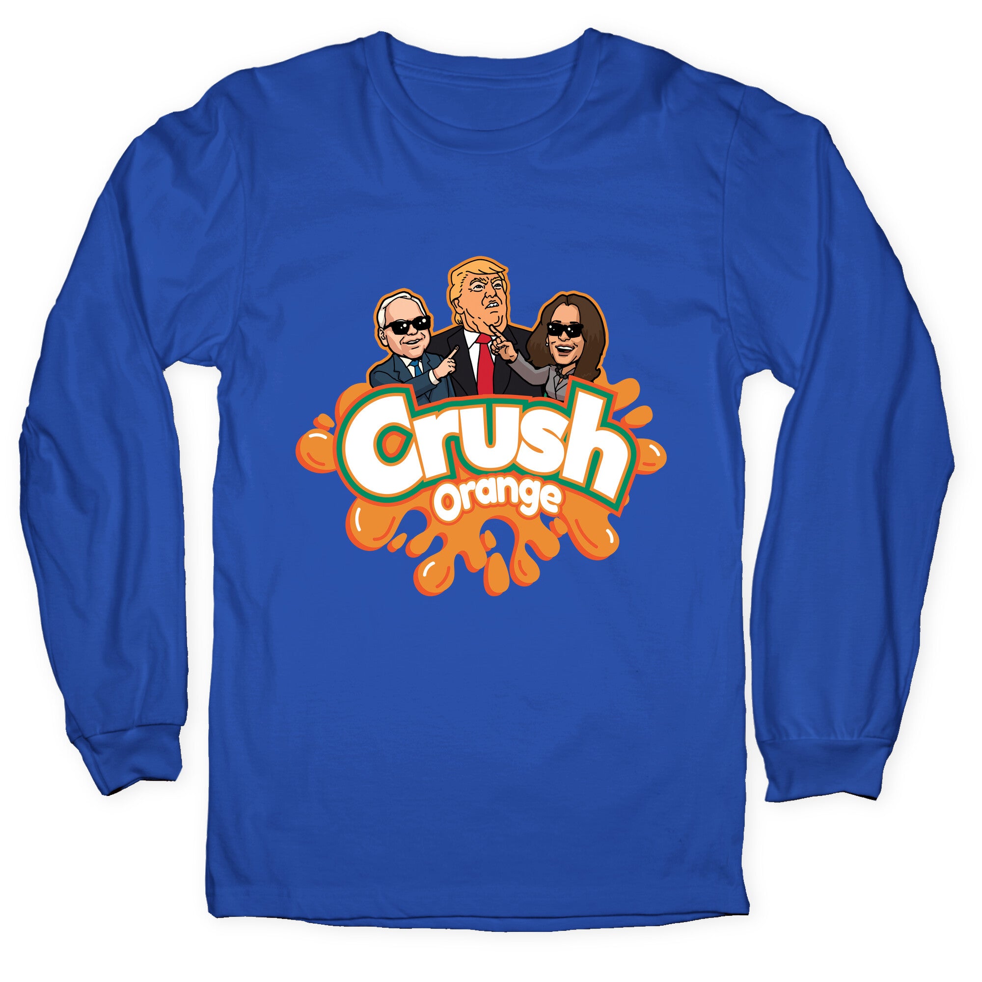 Orange Crush Harris Walz 2024 Longsleeve Tee