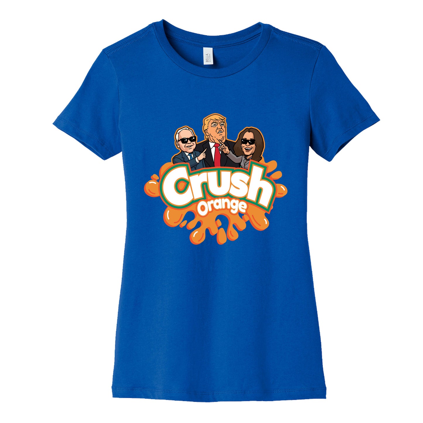 Orange Crush Harris Walz 2024 Womens Cotton Tee