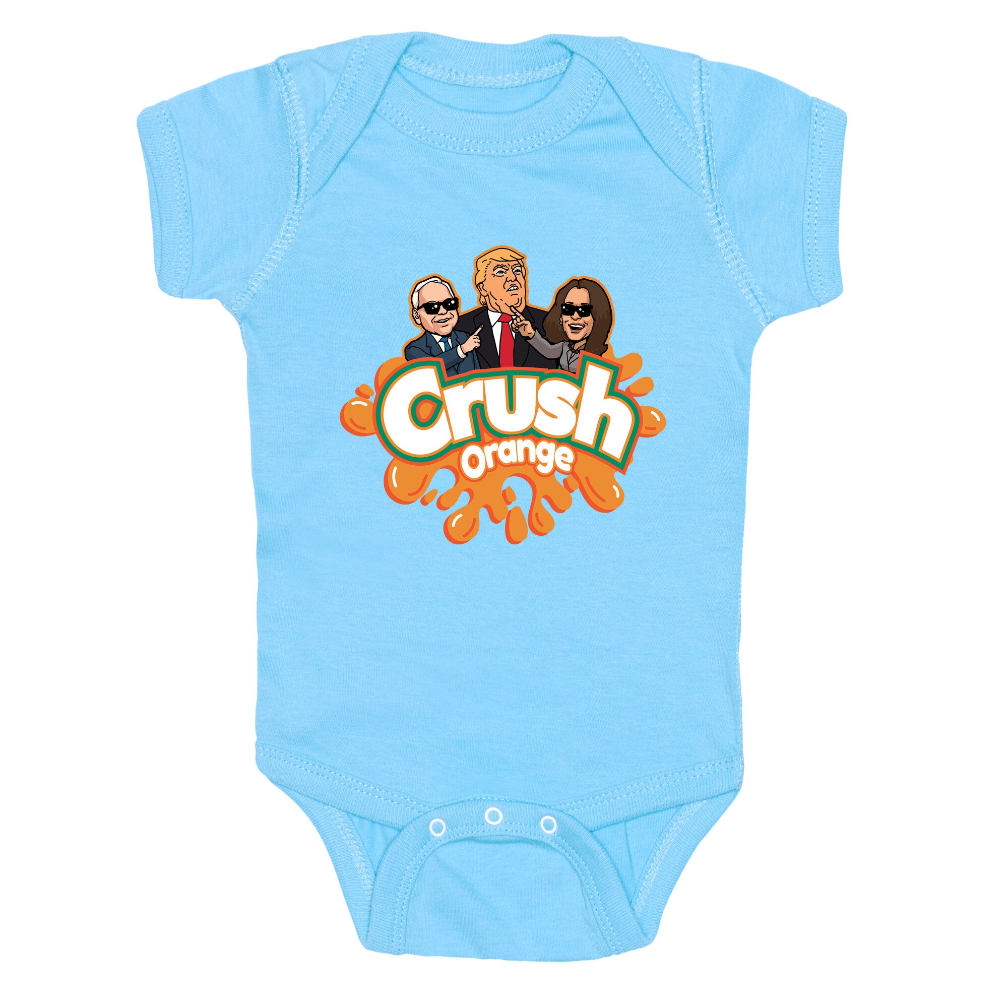 Orange Crush Harris Walz 2024 Baby One-Piece