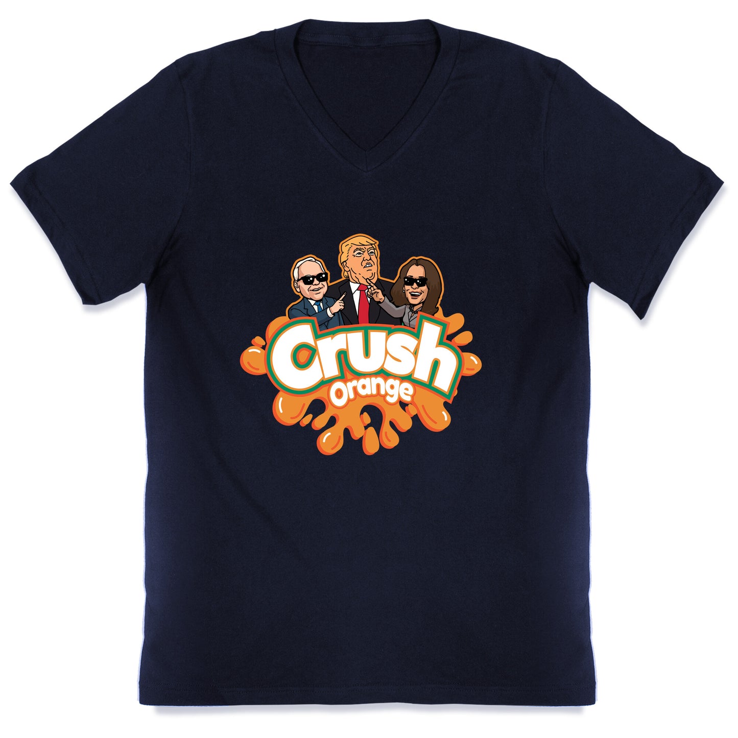 Orange Crush Harris Walz 2024 V-Neck