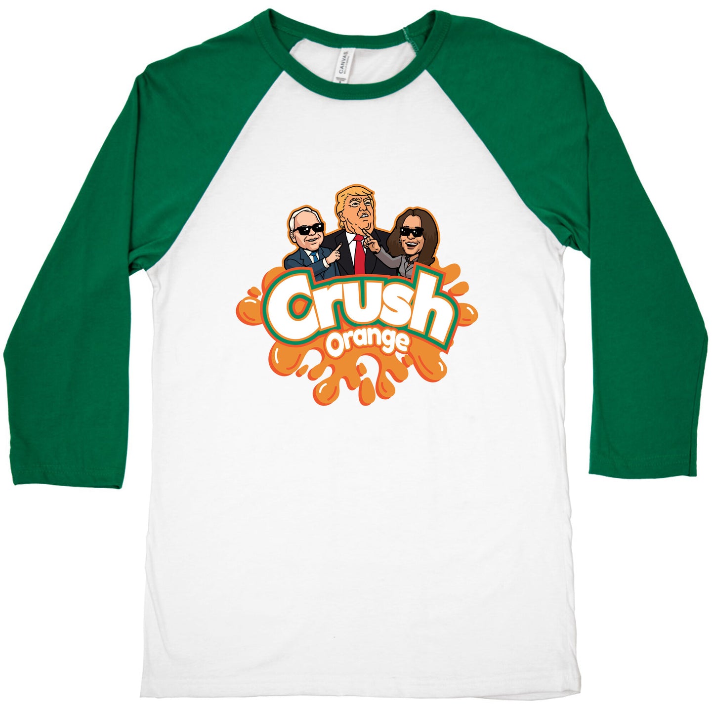 Orange Crush Harris Walz 2024 Baseball Tee