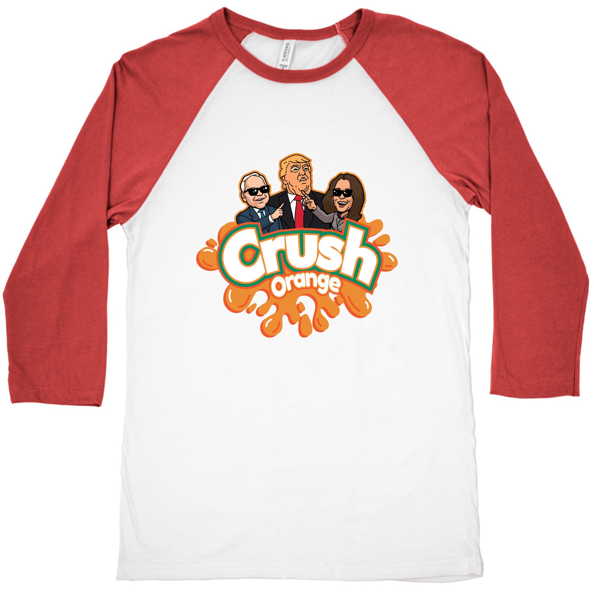 Orange Crush Harris Walz 2024 Baseball Tee
