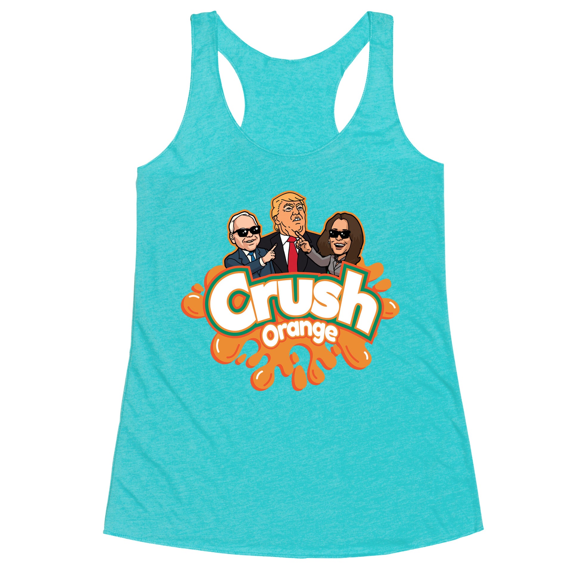 Orange Crush Harris Walz 2024 Racerback Tank