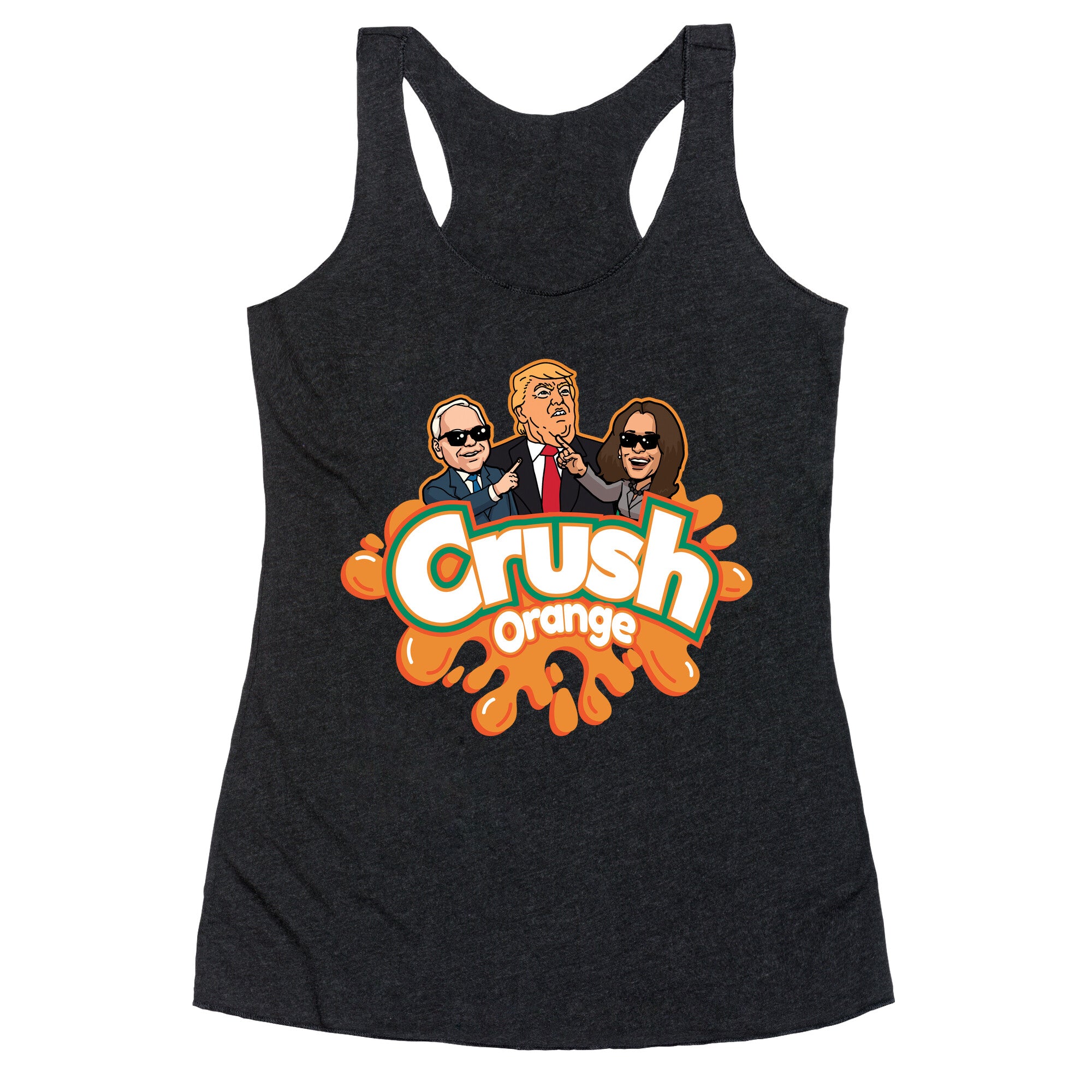 Orange Crush Harris Walz 2024 Racerback Tank