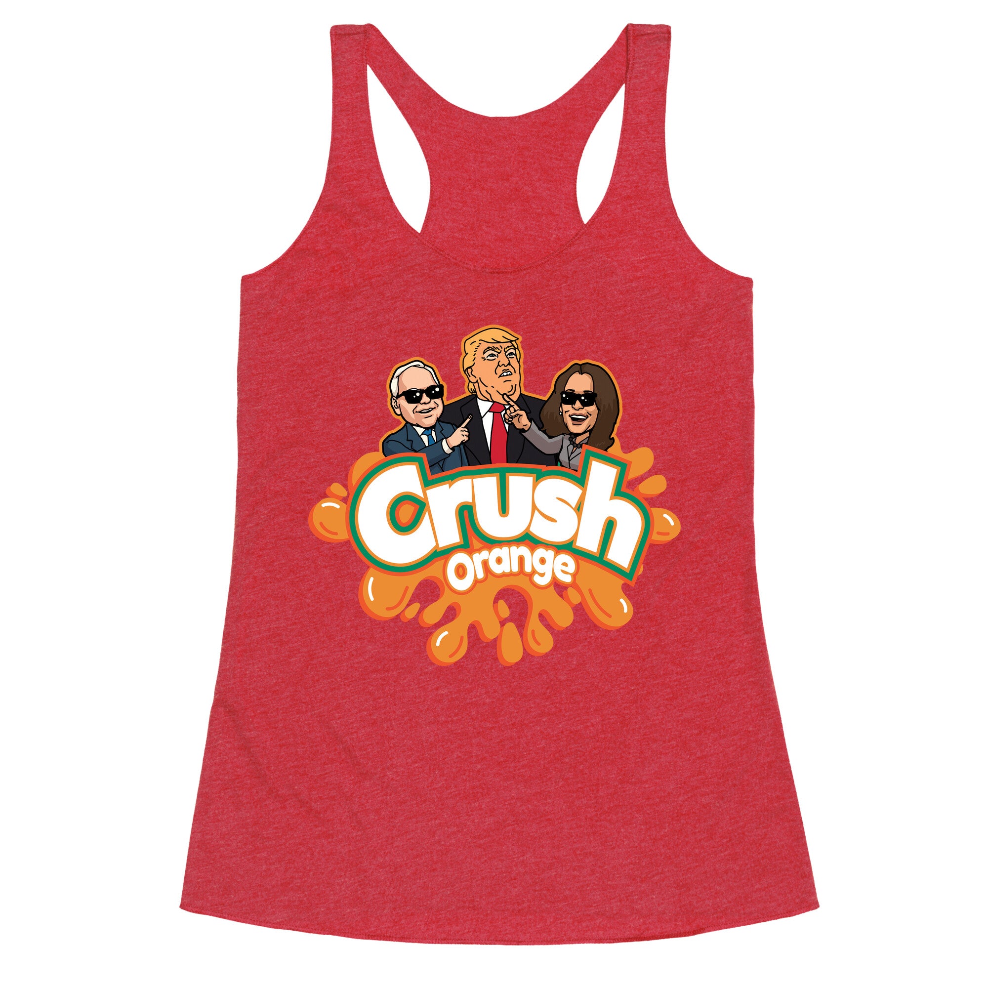 Orange Crush Harris Walz 2024 Racerback Tank