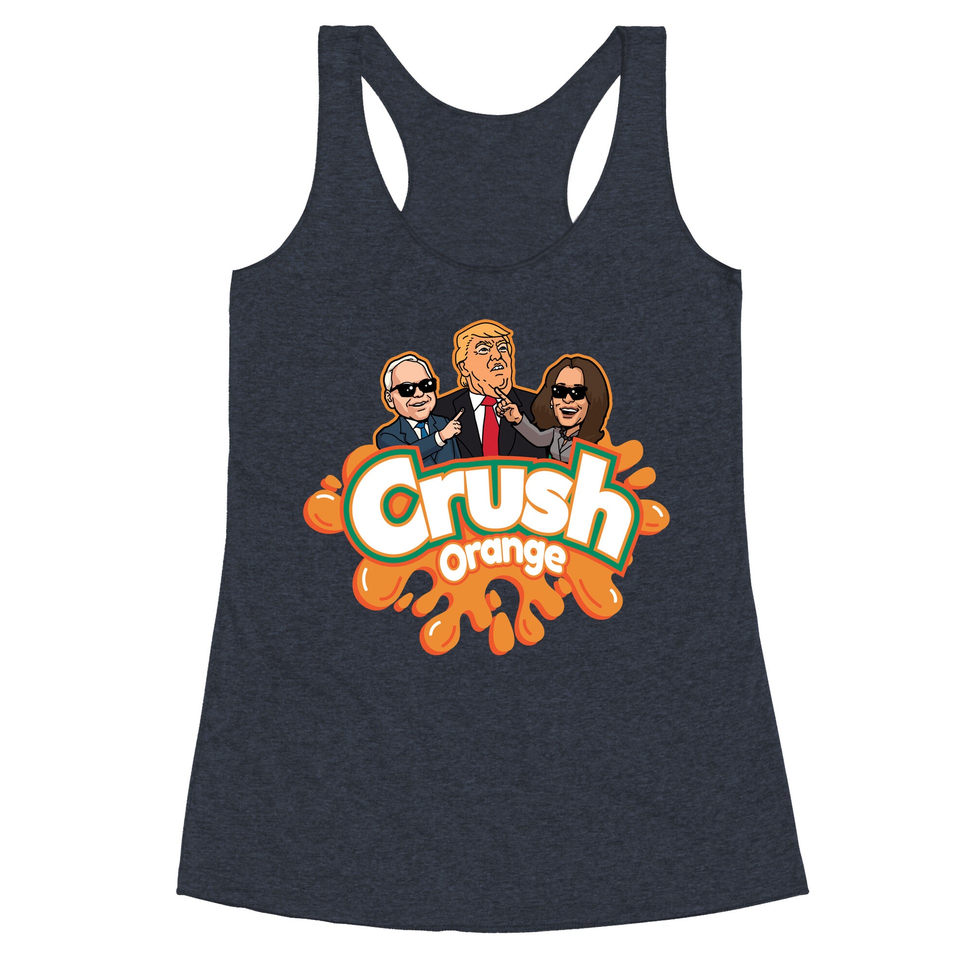 Orange Crush Harris Walz 2024 Racerback Tank
