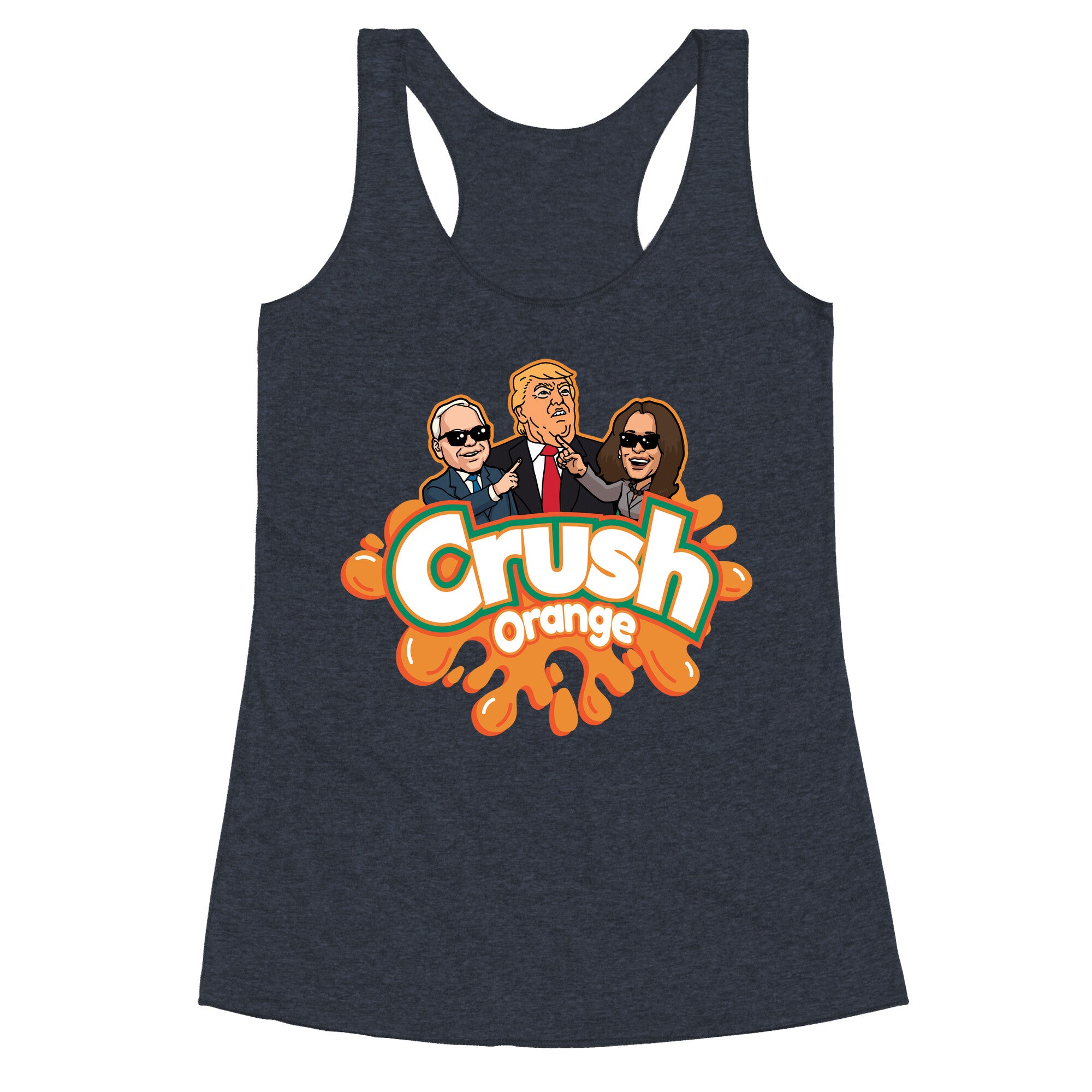 Orange Crush Harris Walz 2024 Racerback Tank