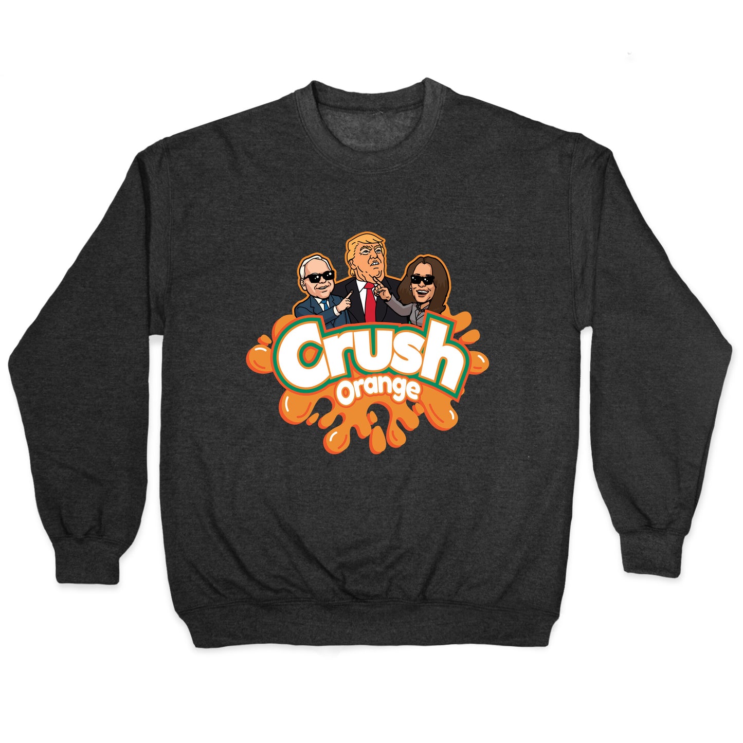 Orange Crush Harris Walz 2024 Crewneck Sweatshirt