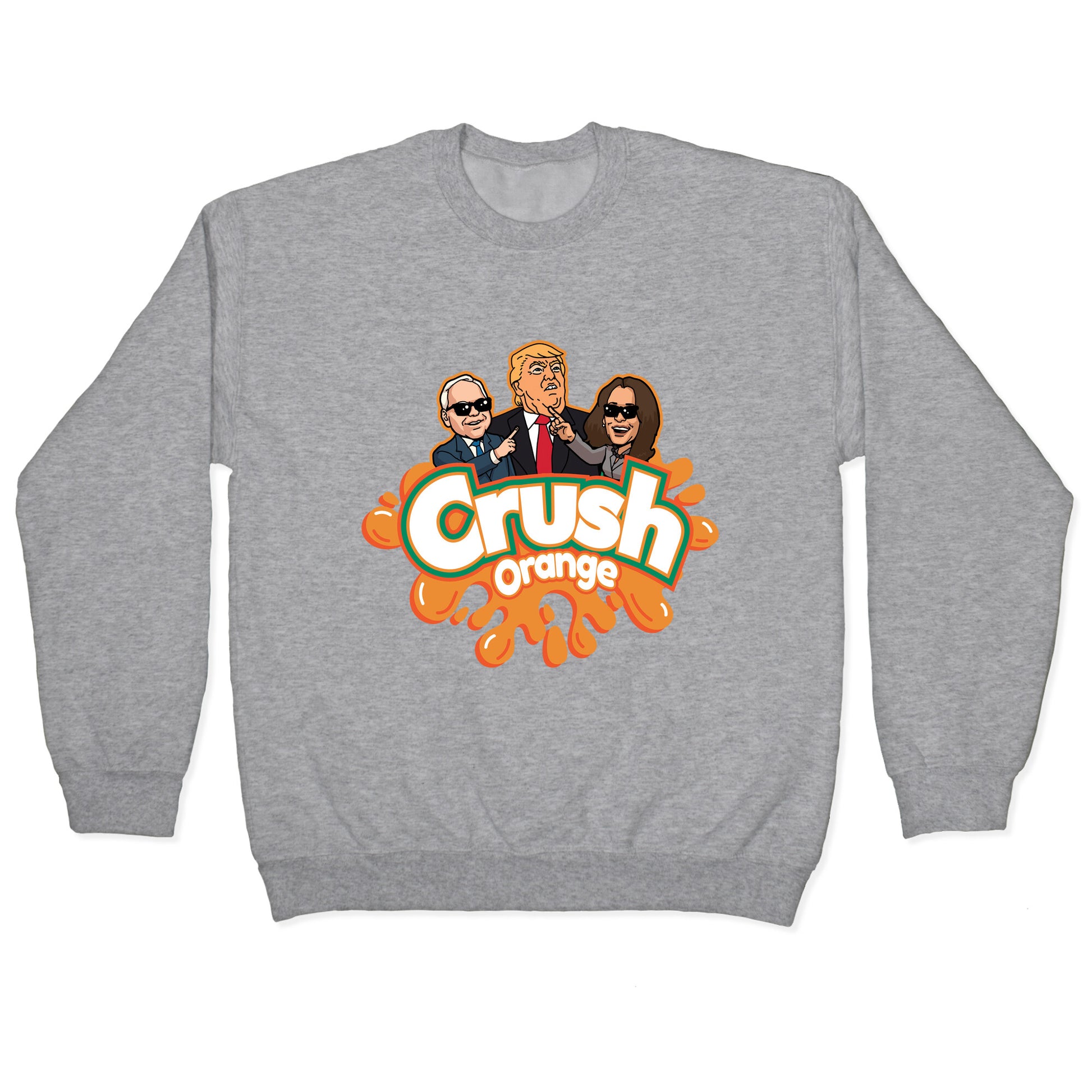 Orange Crush Harris Walz 2024 Crewneck Sweatshirt