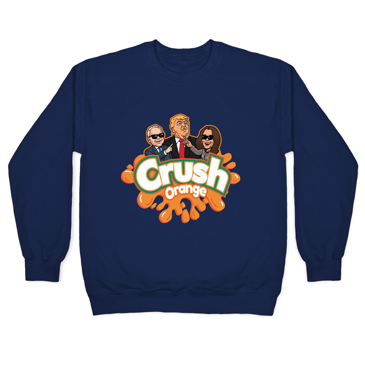 Orange Crush Harris Walz 2024 Crewneck Sweatshirt