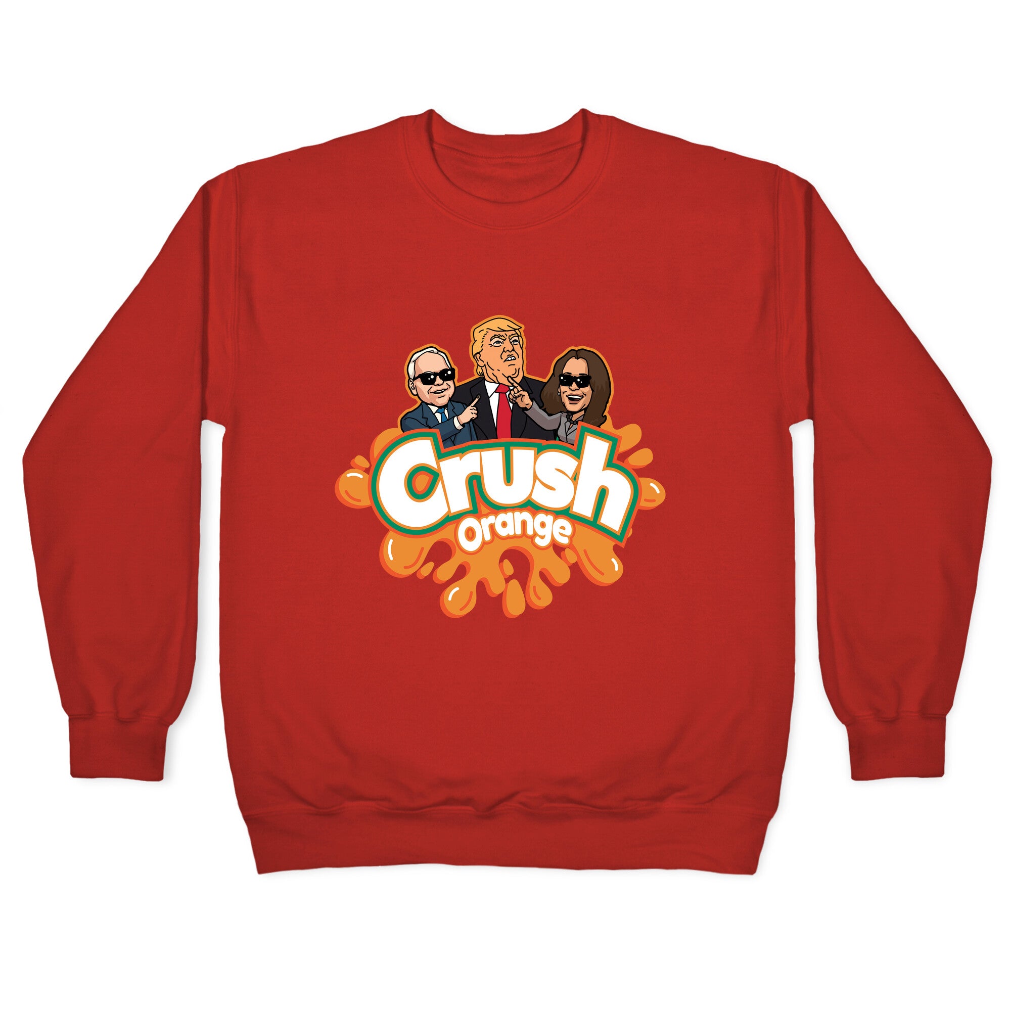 Orange Crush Harris Walz 2024 Crewneck Sweatshirt