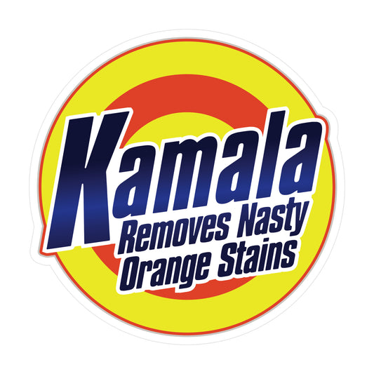 Kamala Removes Nasty Orange Stains Sticker