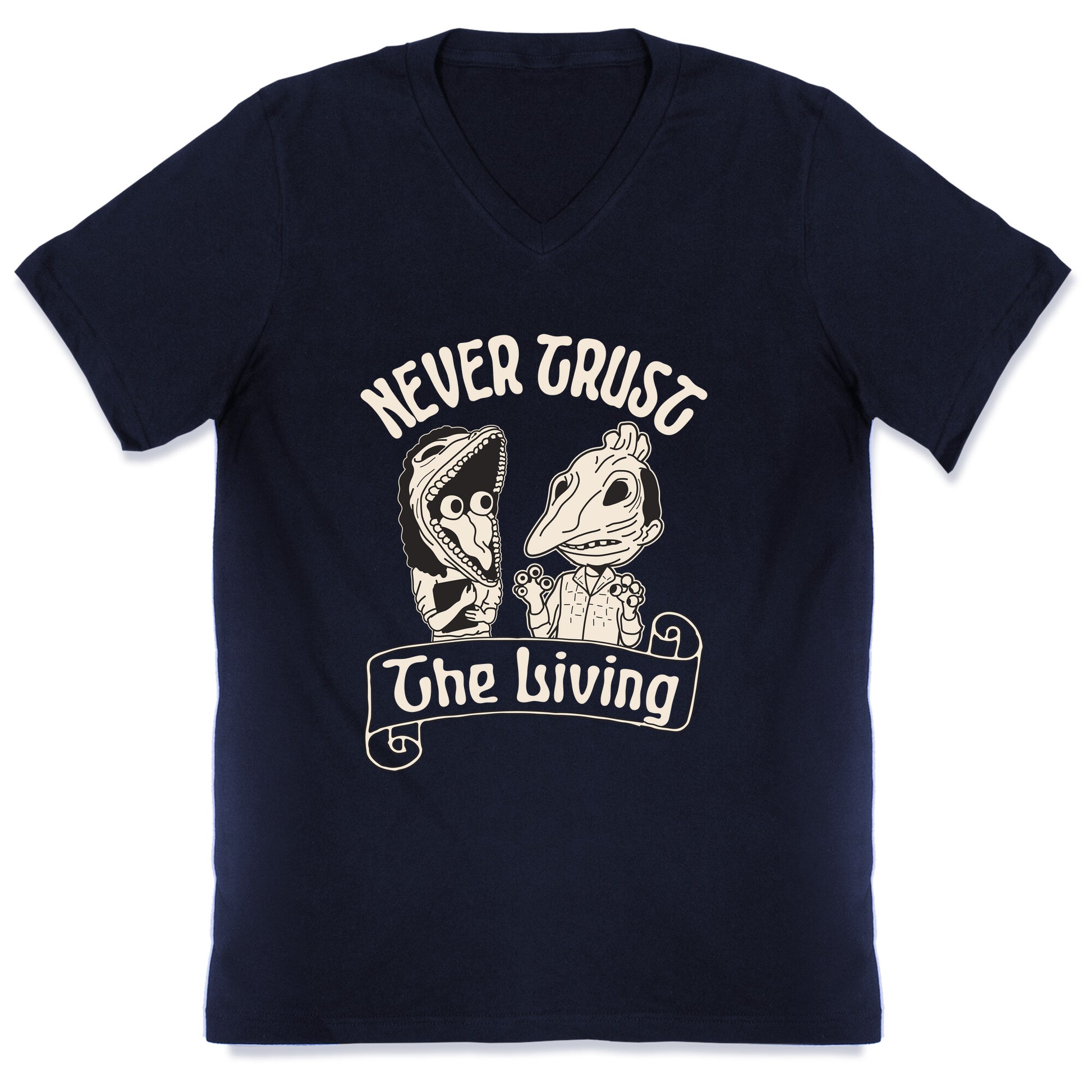 Beetlejuice Never Trust The Living V-Neck