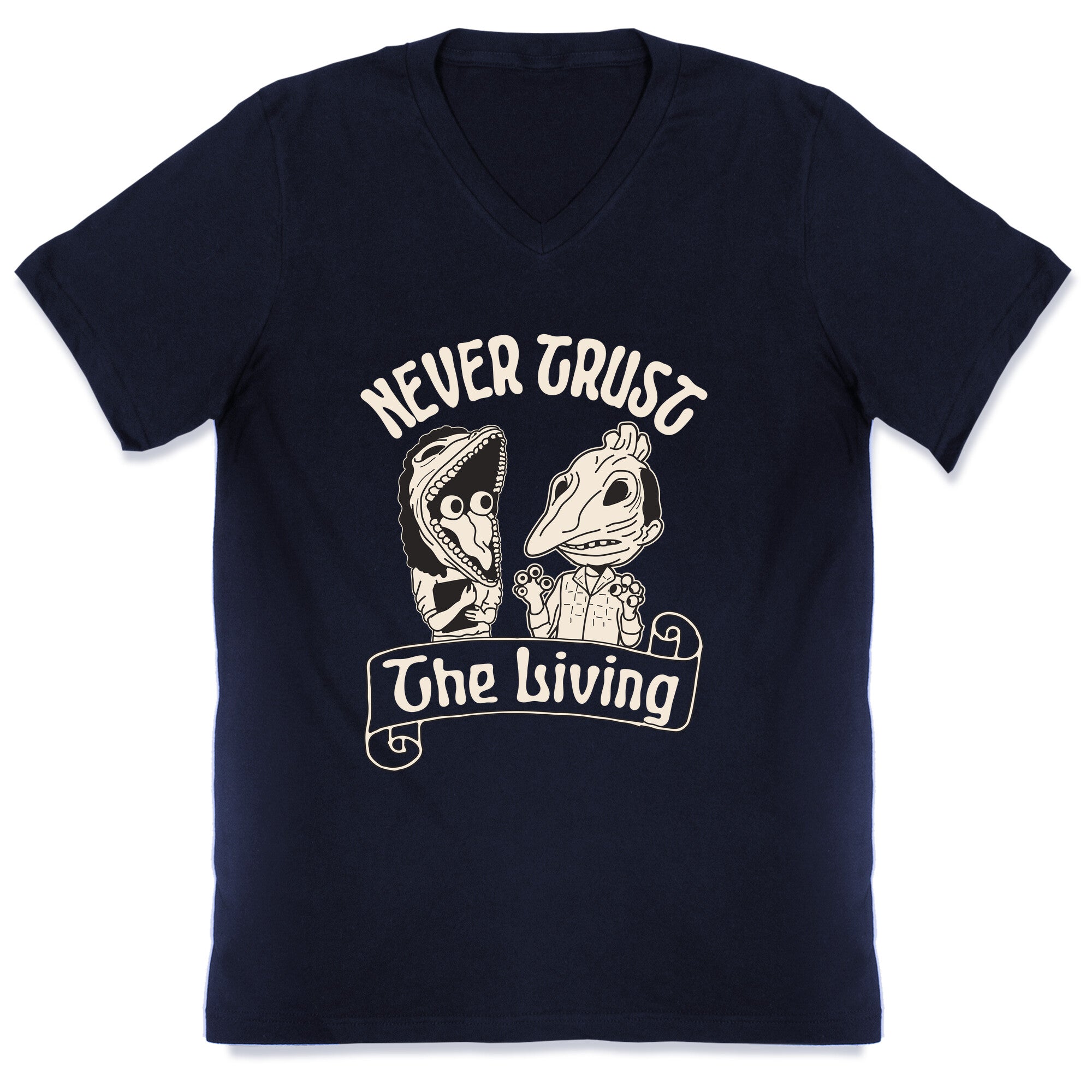 Beetlejuice Never Trust The Living V-Neck