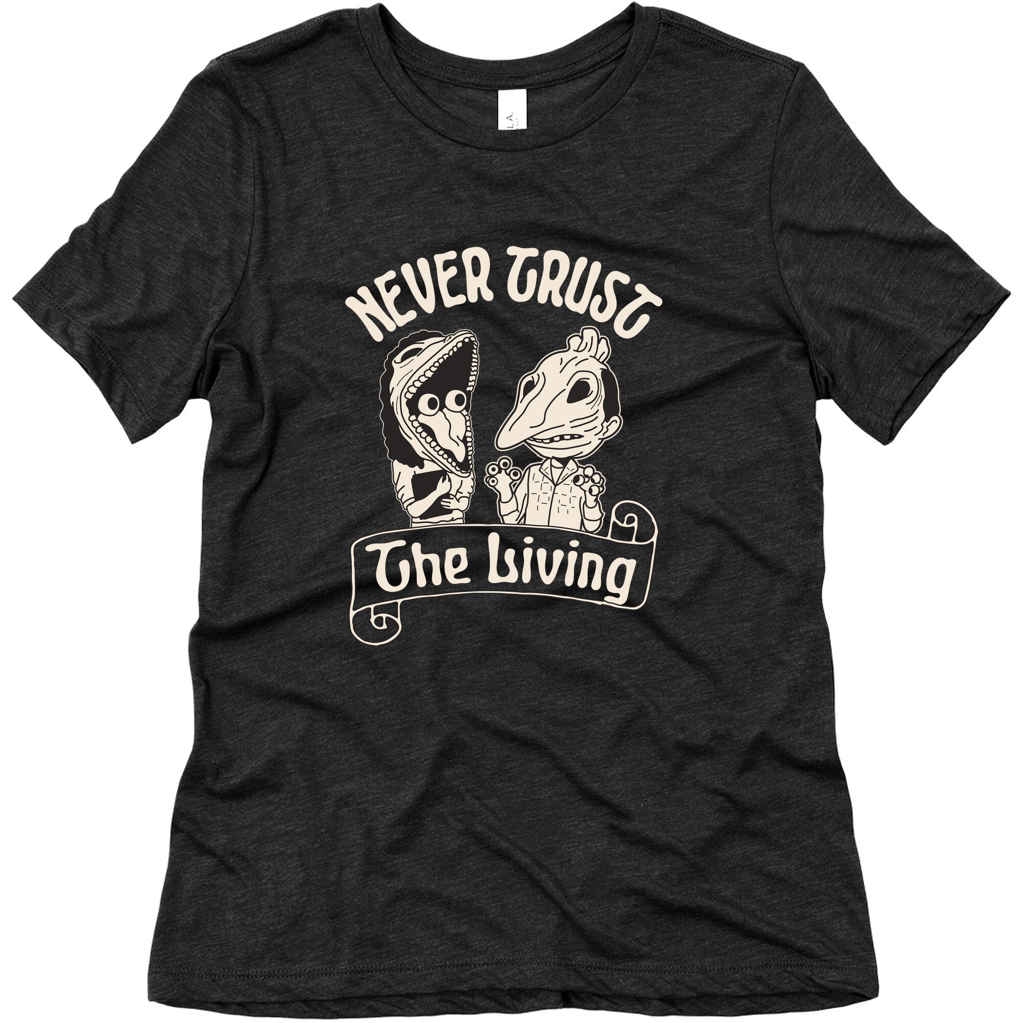 Beetlejuice Never Trust The Living Womens Triblend Tee