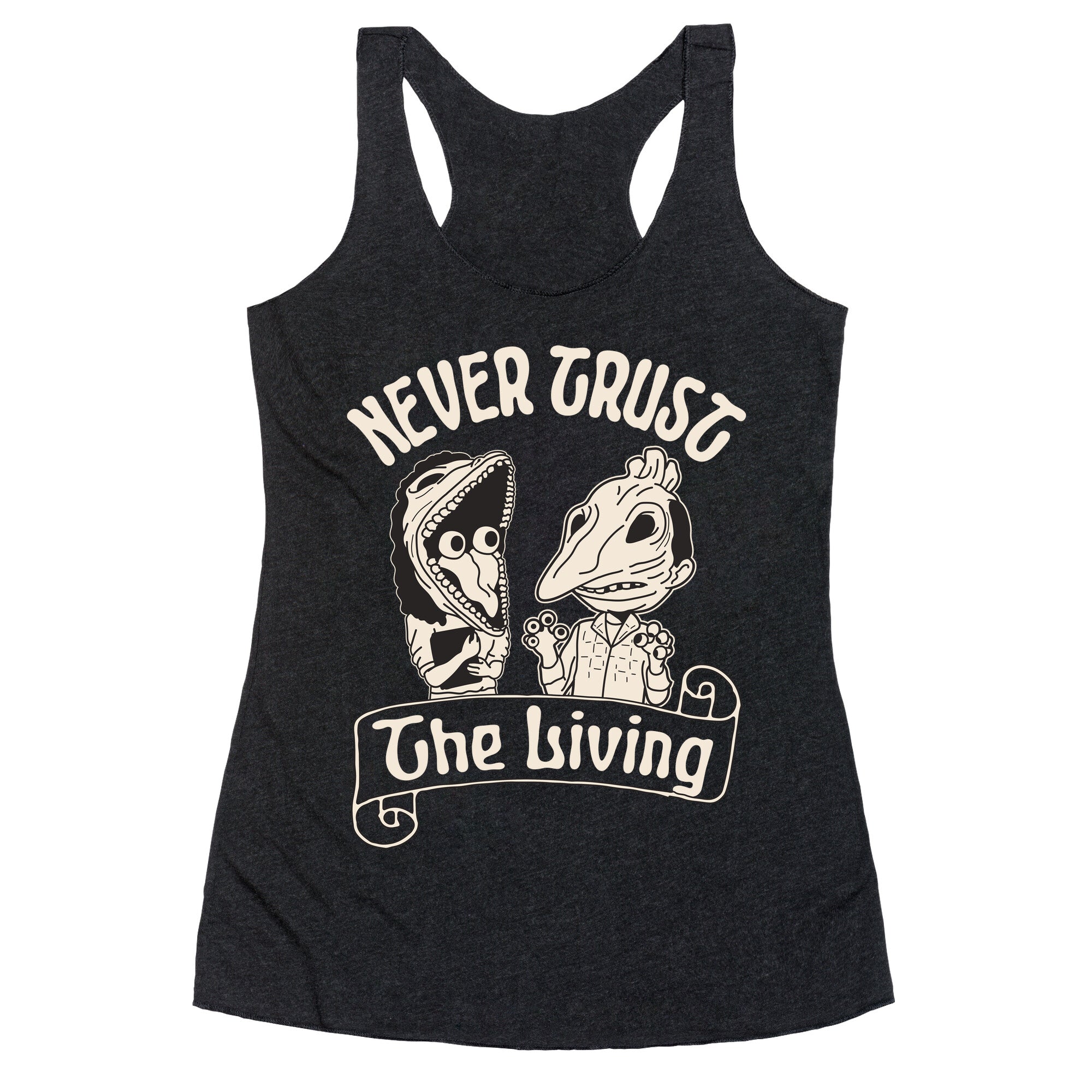 Beetlejuice Never Trust The Living Racerback Tank