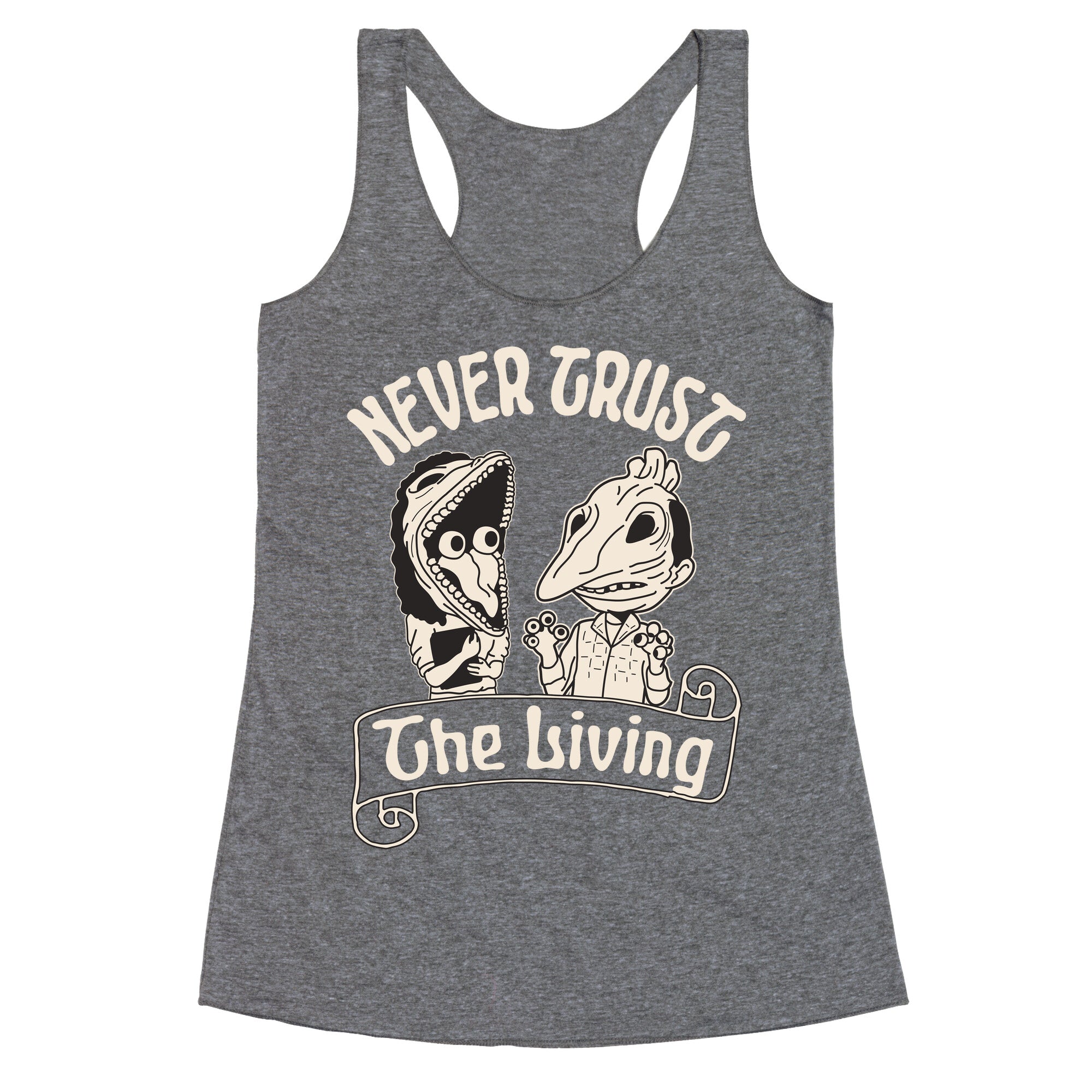 Beetlejuice Never Trust The Living Racerback Tank
