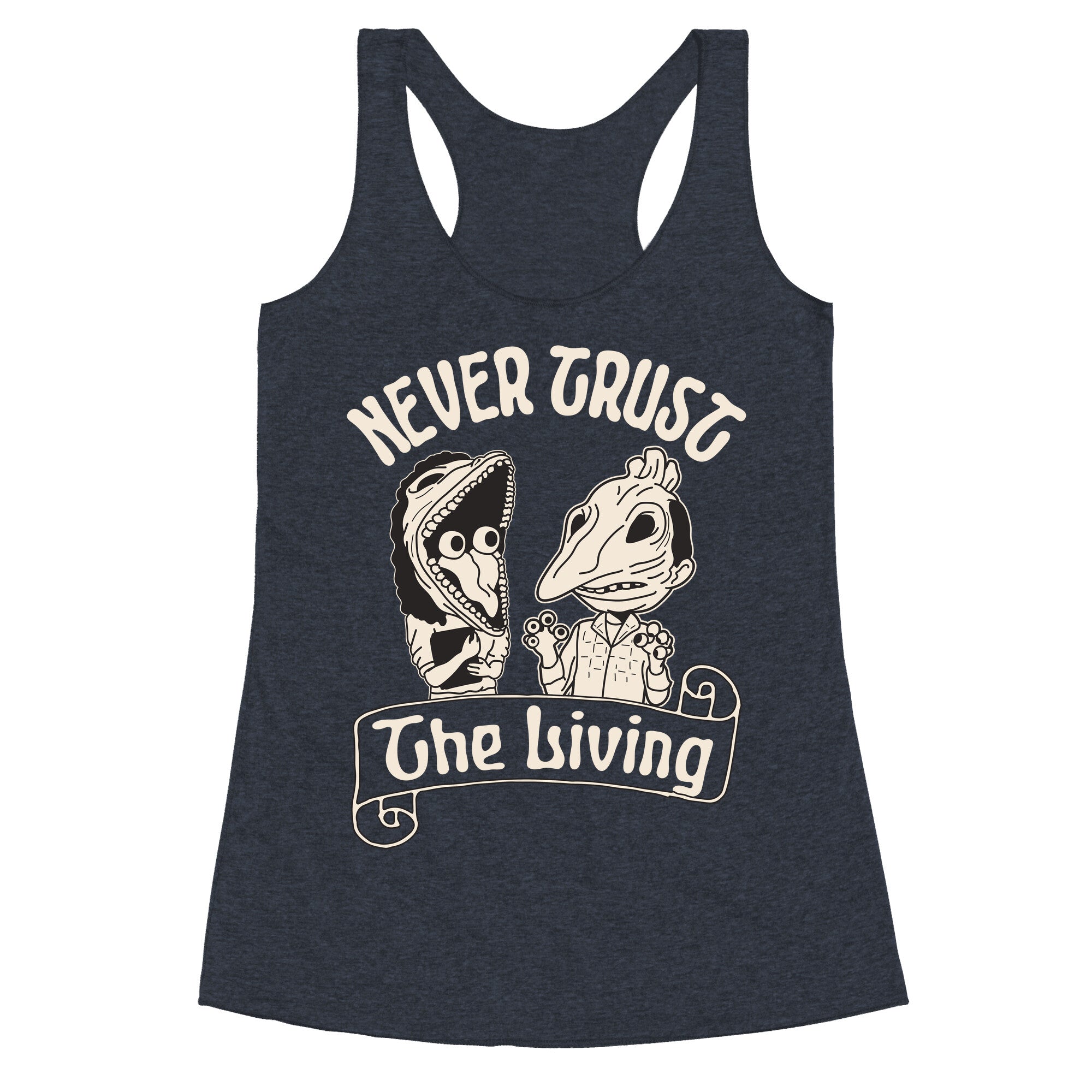 Beetlejuice Never Trust The Living Racerback Tank